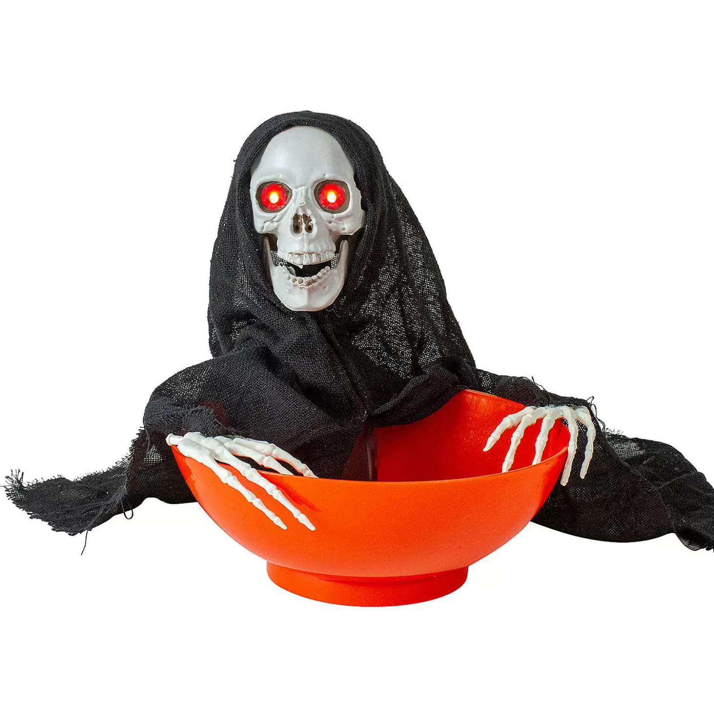 Sale 10.5" Animated Grim Reaper Halloween Candy Bowl Skulls & Skeletons