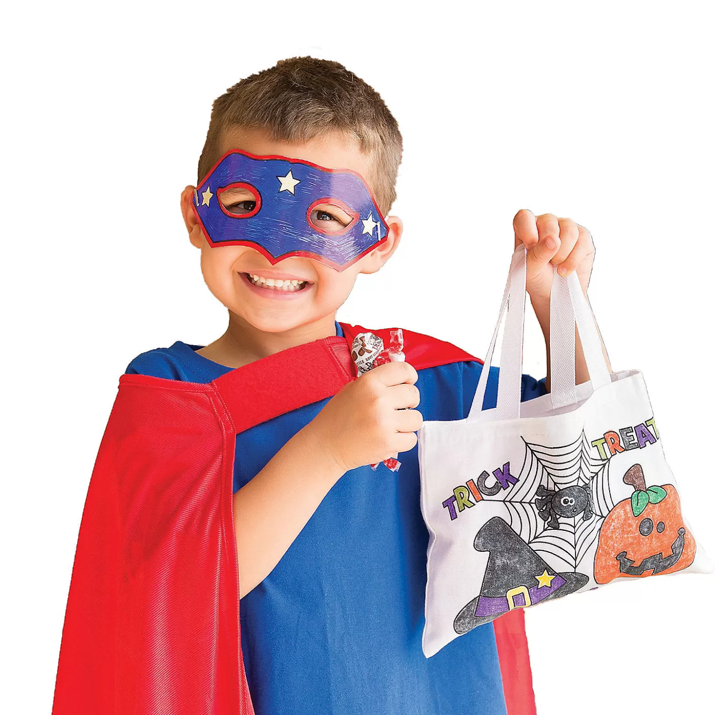 New 10" X 7" Bulk 50 Pc. Color Your Own Medium Halloween Friends Trick-Or-Treat Canvas Tote Bags Bulk Halloween Supplies