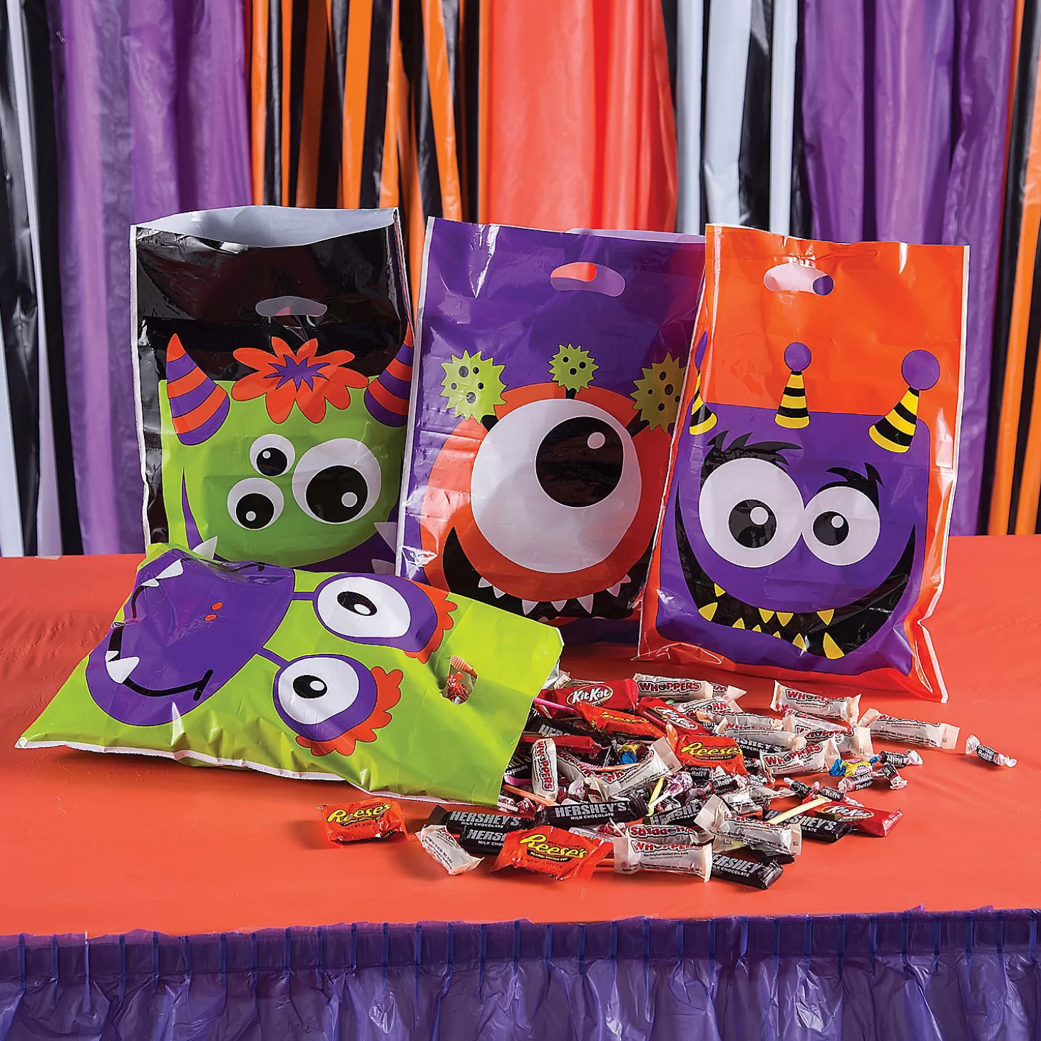 Store 12 1/2" X 17" Bulk 100 Pc. Monster Trick-Or-Treat Bags Halloween Bags