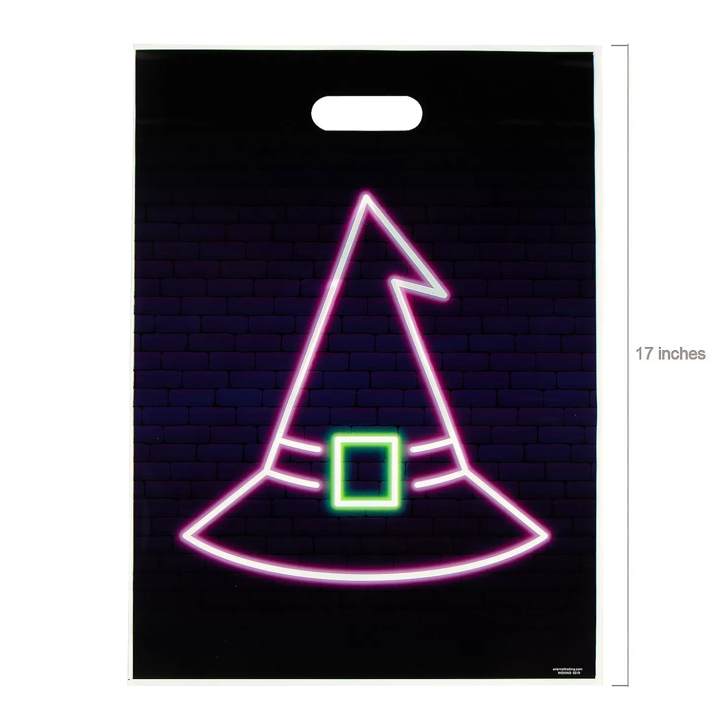 Discount 12 1/2" X 17" Bulk 100 Pc. Neon Halloween Plastic Goody Bags Halloween Bags