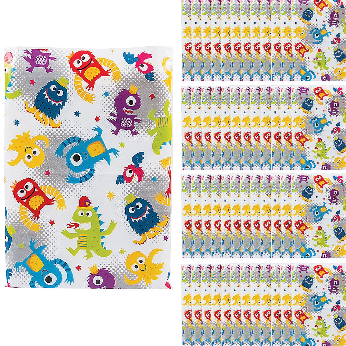 Shop 12 1/2" X 17" Bulk 50 Pc. Cute Monster Plastic Goody Bags Halloween Bags