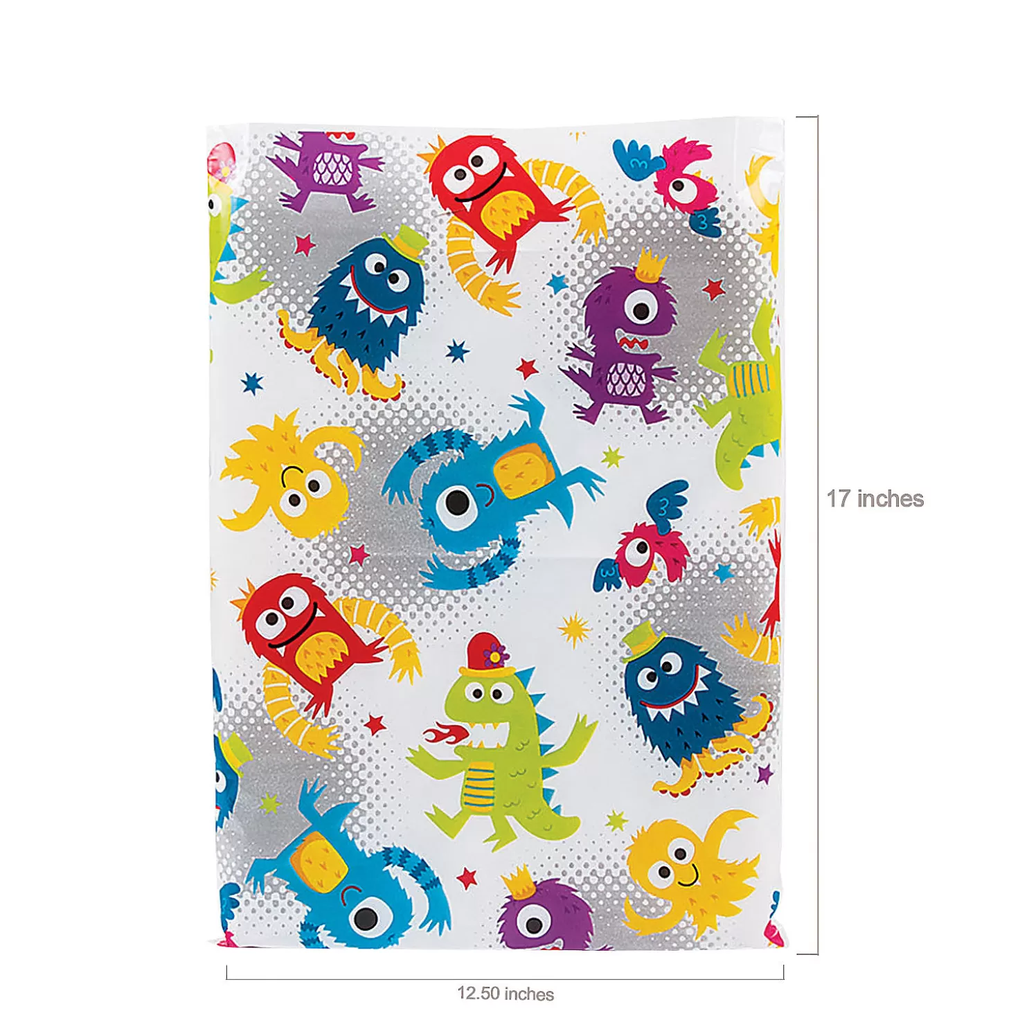 Shop 12 1/2" X 17" Bulk 50 Pc. Cute Monster Plastic Goody Bags Halloween Bags