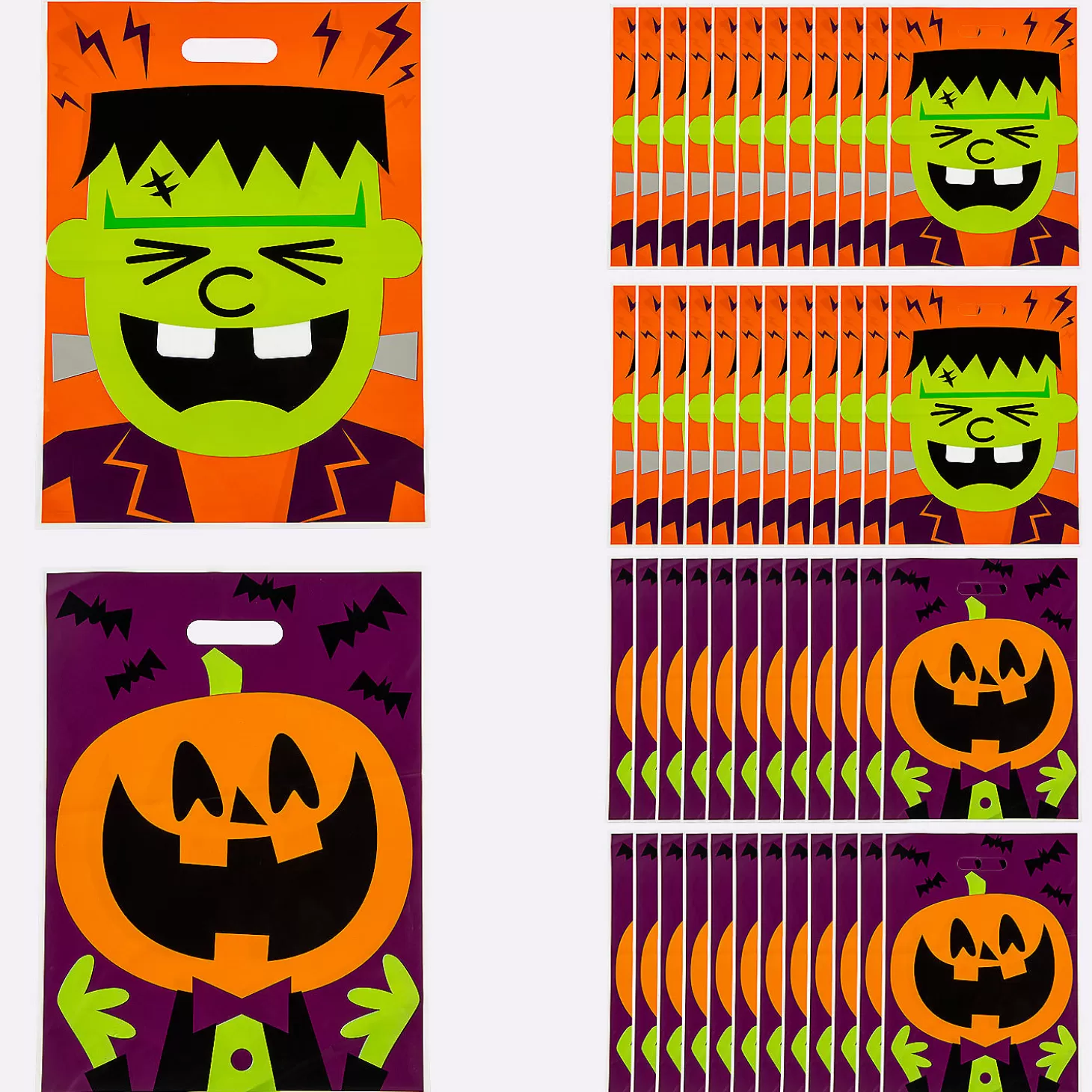 Cheap 12 1/2" X 17" Bulk 50 Pc. Halloween Character Plastic Trick-Or-Treat Goody Bags Halloween Bags