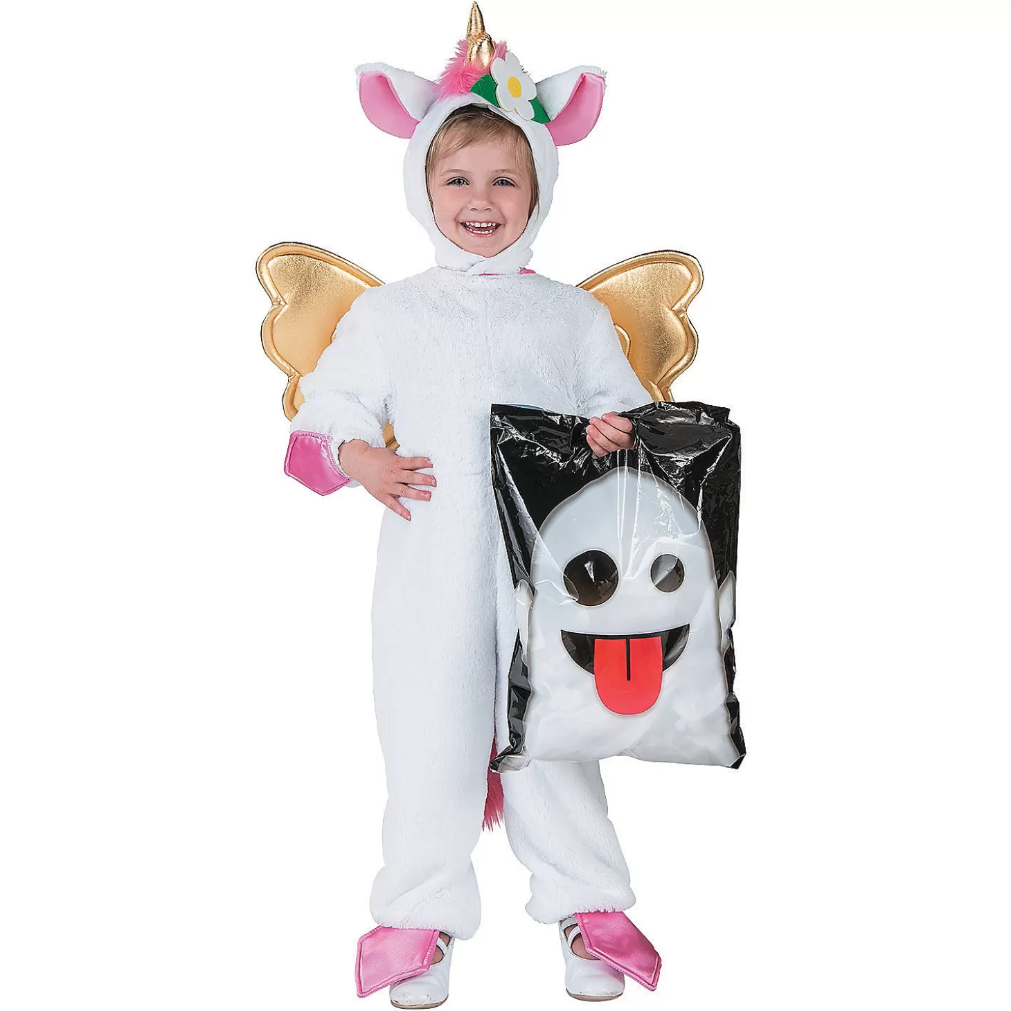 Clearance 12 1/2" X 17" Bulk 50 Pc. Large Halloween Emoji Face Trick-Or-Treat Plastic Goody Bags Boo Bags