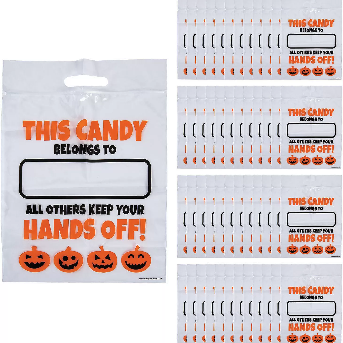 Best 12 1/2" X 17" Bulk 50 Pc. Large Halloween Resealable Plastic Treat Bags Halloween Bags
