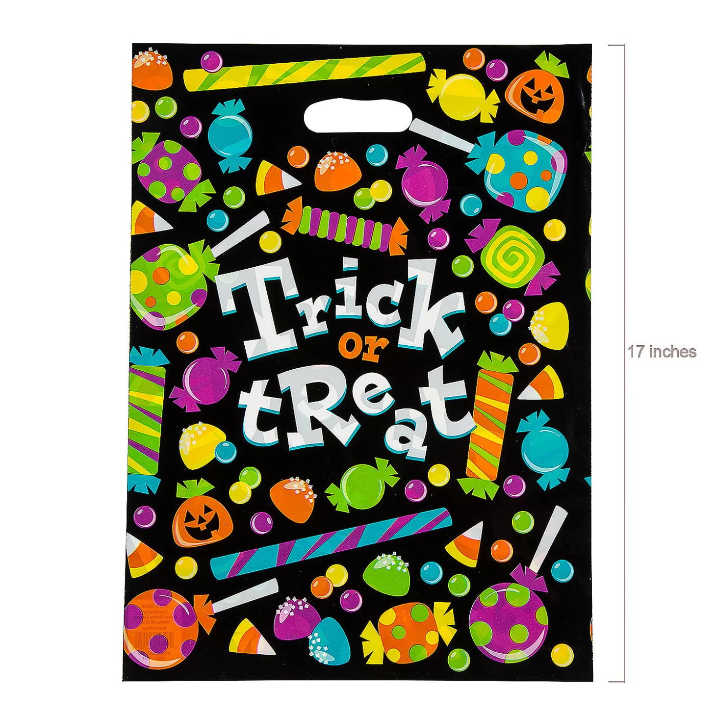 Discount 12 1/2" X 17" Bulk 50 Pc. Large Sweet Halloween Trick-Or-Treat Plastic Goody Bags Halloween Bags