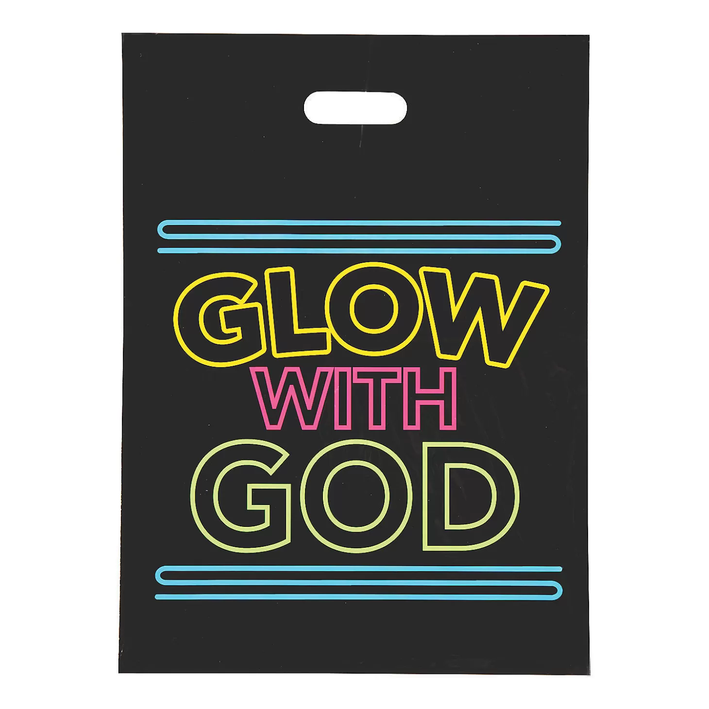 Fashion 12 1/2" X 17" Bulk 50 Pc. Neon Religious Trick-Or-Treat Plastic Goody Bags Religious Halloween