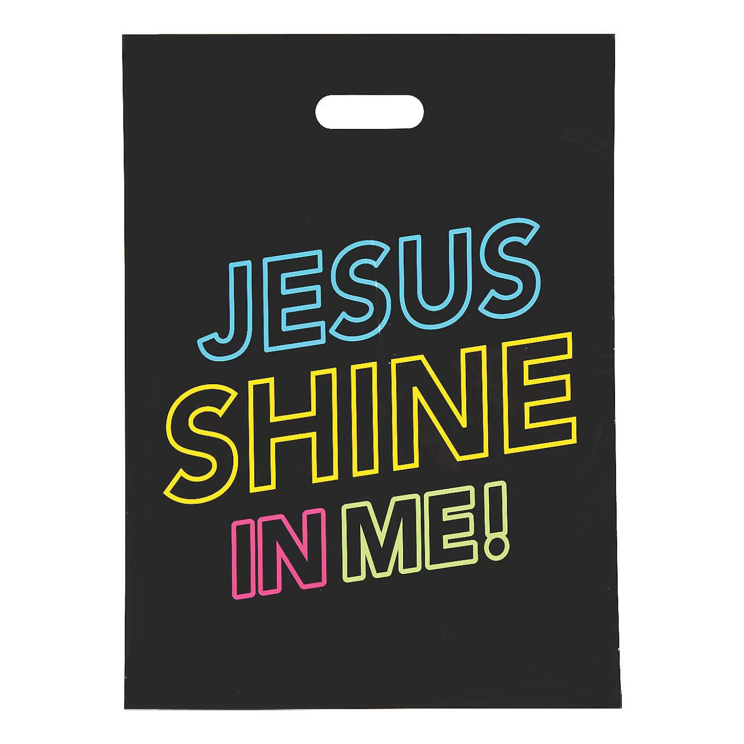 Fashion 12 1/2" X 17" Bulk 50 Pc. Neon Religious Trick-Or-Treat Plastic Goody Bags Religious Halloween