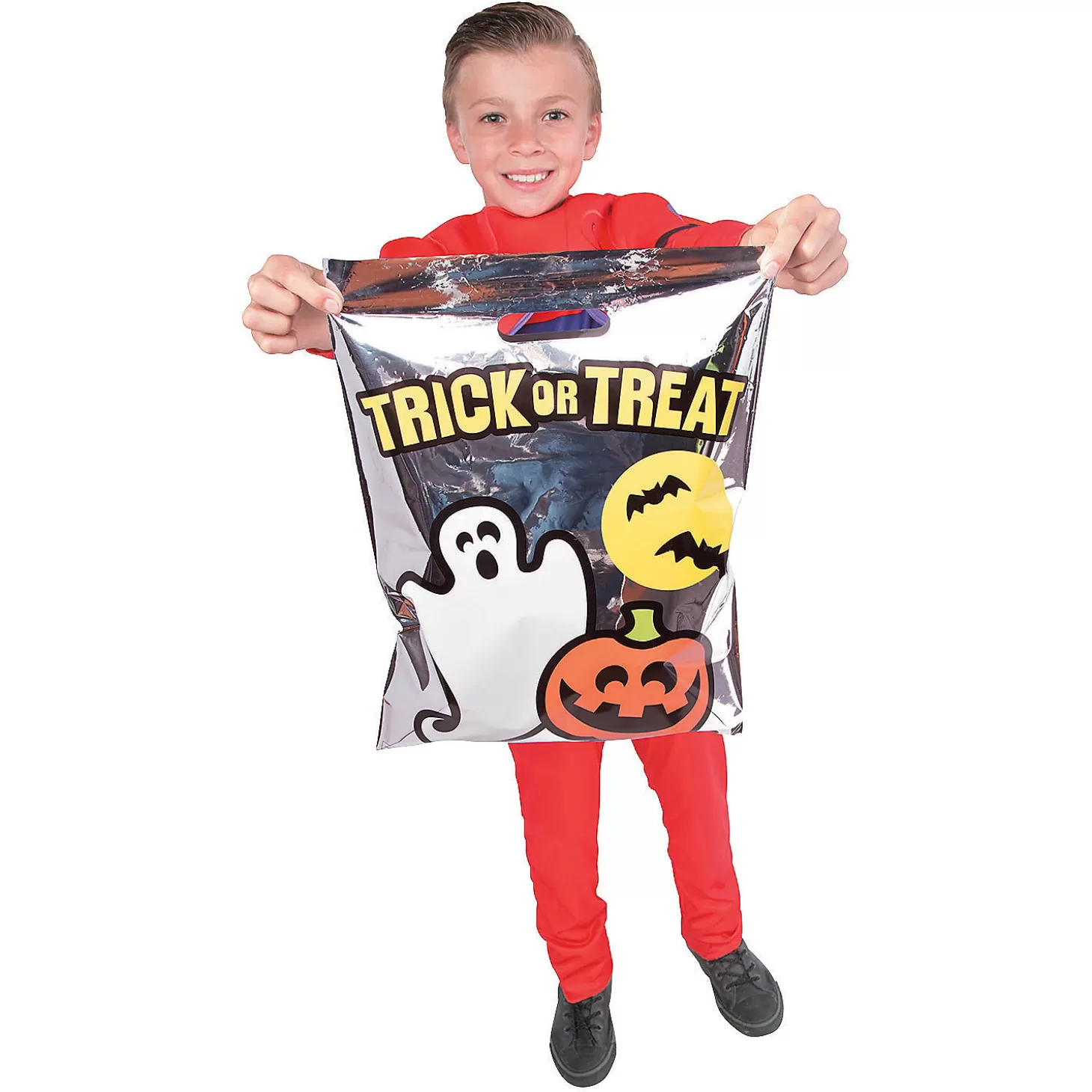 Clearance 12 1/2" X 17" Bulk 50 Pc. Plastic Reflective Halloween Goody Bags Halloween Bags