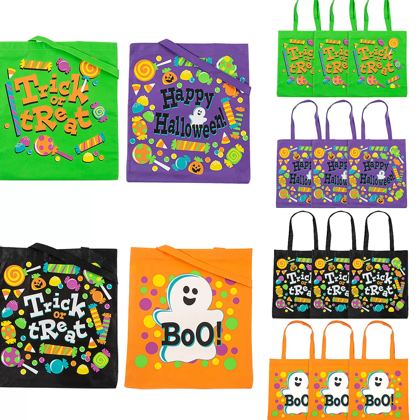 Outlet 15" X 16 1/2" Large Trick-Or-Treat Tote Bags - 12 Pc. Halloween Bags