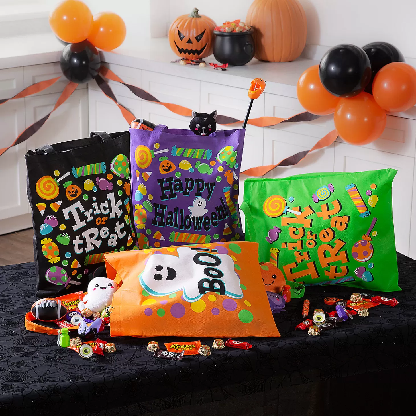 Outlet 15" X 16 1/2" Large Trick-Or-Treat Tote Bags - 12 Pc. Halloween Bags