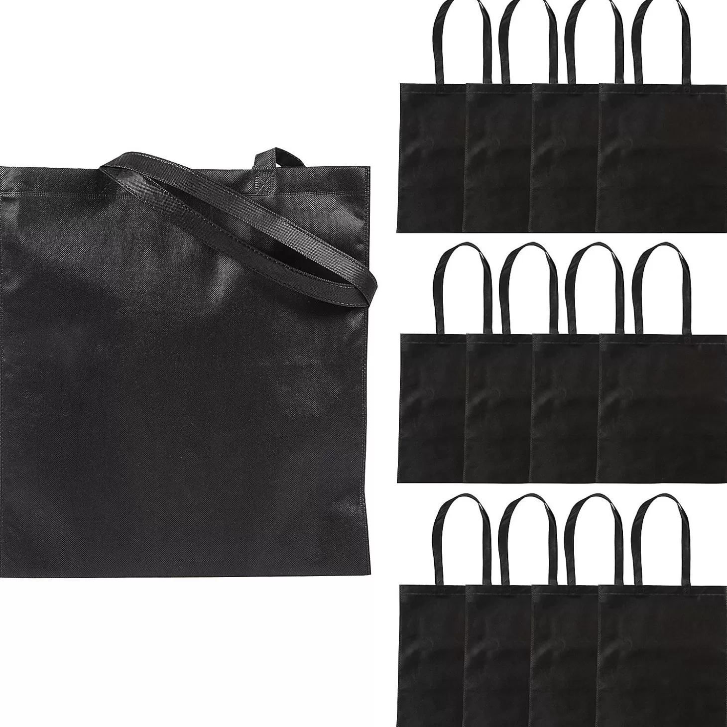 Hot 15" X 17" Large Black Tote Bags - 12 Pc. Halloween Bags