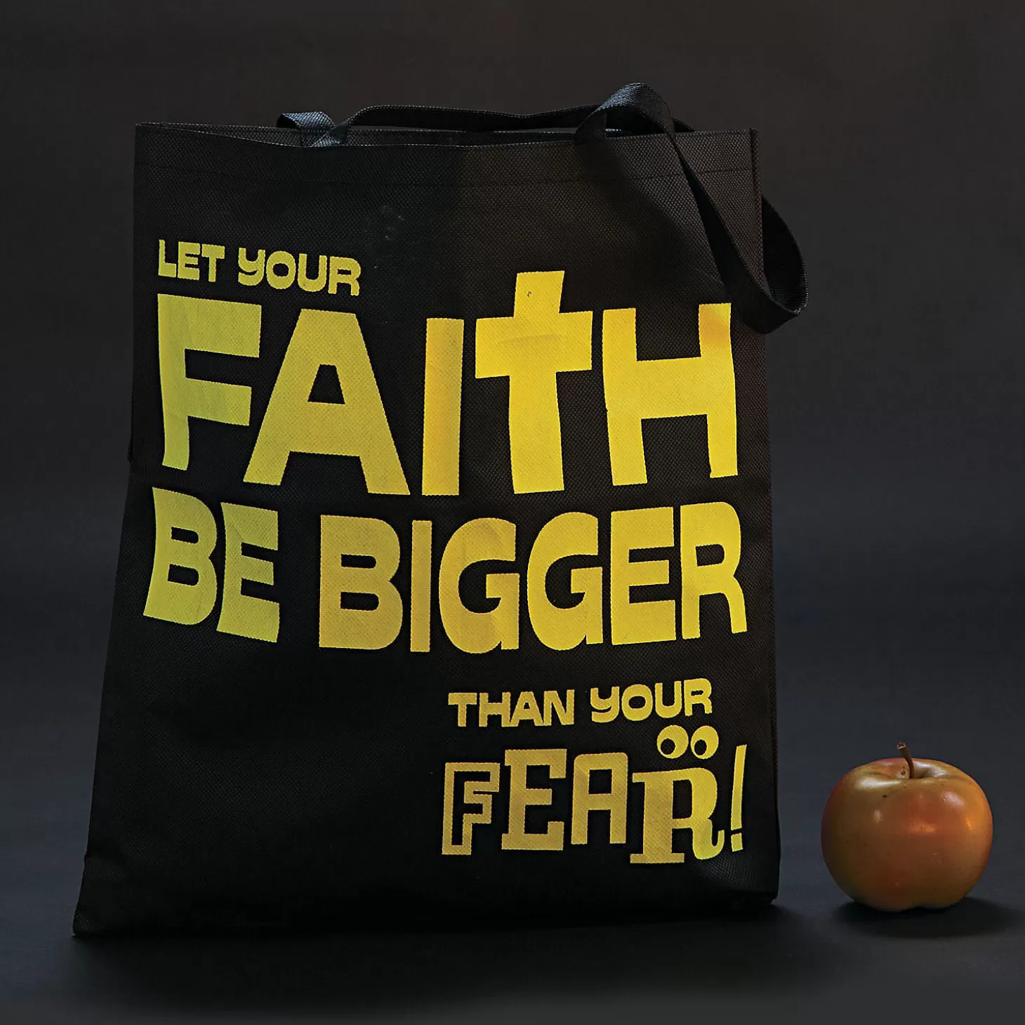 Flash Sale 15" X 17" Large Nonwoven Glow-In-The-Dark Faith Over Fear Tote Bags - 12 Pc. Religious Halloween