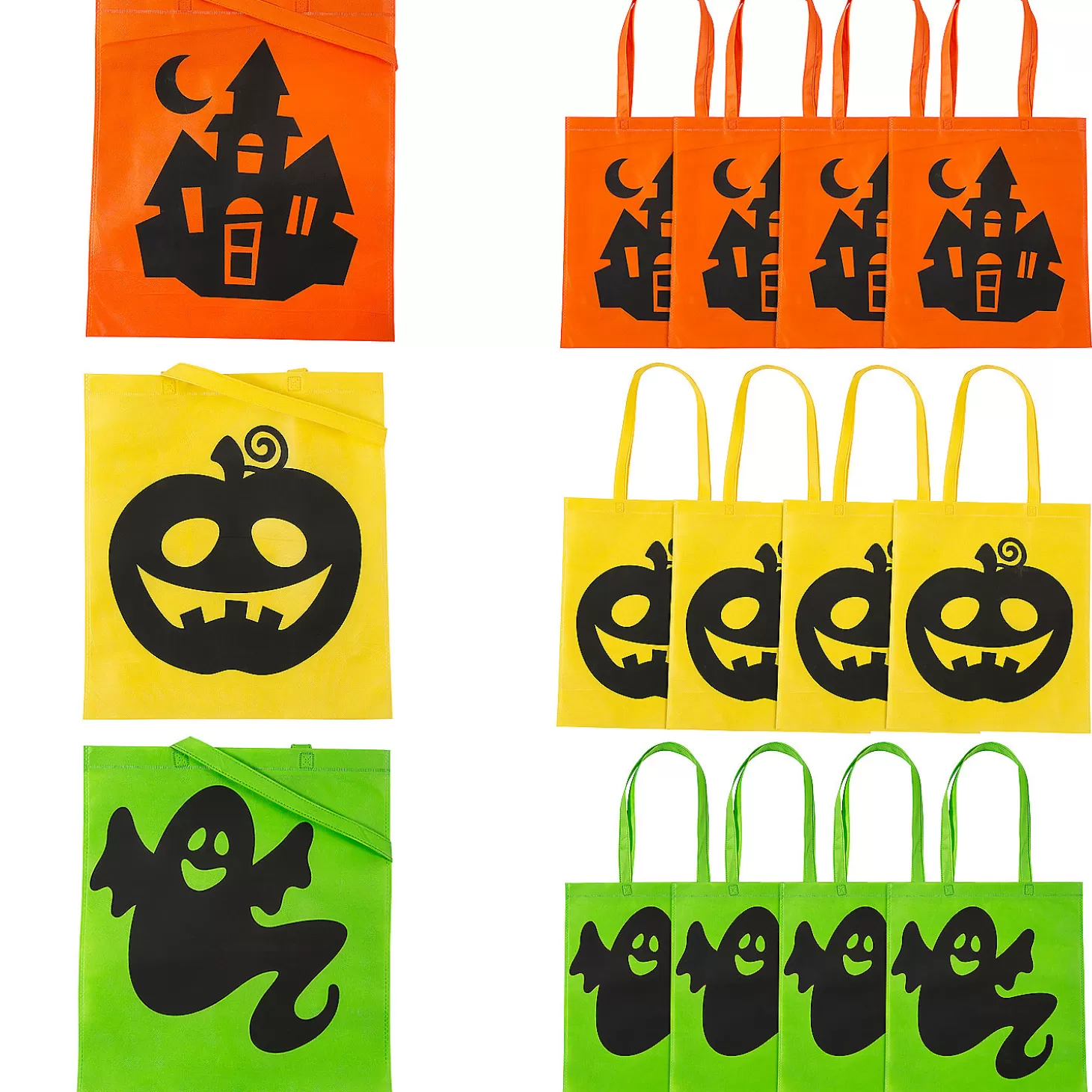 Store 15" X 17" Large Nonwoven Iconic Halloween Tote Bags - 12 Pc. Halloween Bags