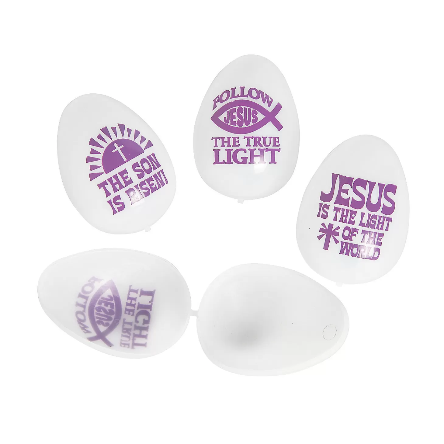 Best Sale 2 1/2" Bulk 72 Pc. Jesus Is The Light Glow-In-The-Dark Plastic Easter Eggs Religious Halloween