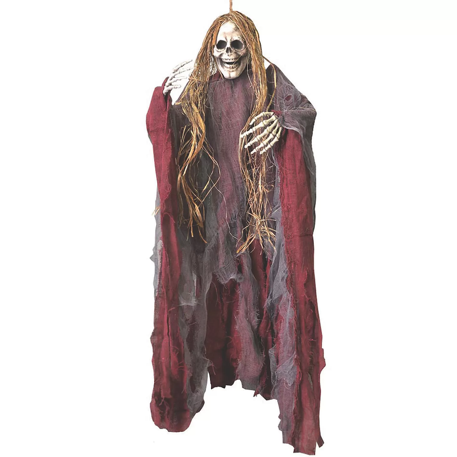 Flash Sale 39" Tattered Ghoul With Hair Halloween Decoration Skulls & Skeletons