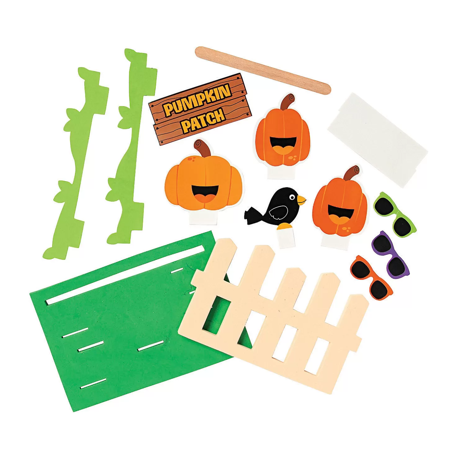 Fashion 3D Pumpkin Patch Scene Craft Kit - Makes 12 Boo Bags