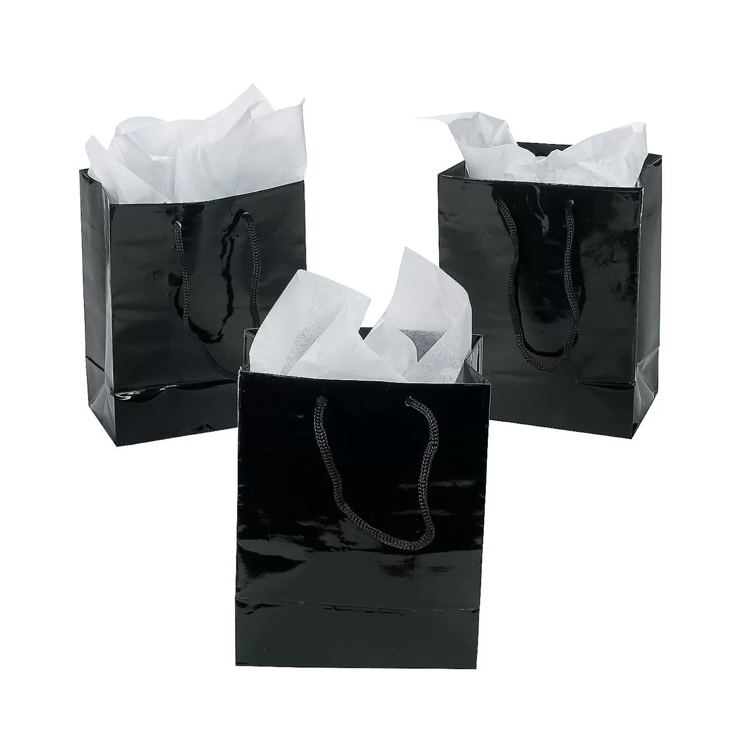 Cheap 4-1/2" X 5-3/4" Small Black Paper Gift Bags - 12 Pc. Halloween Bags
