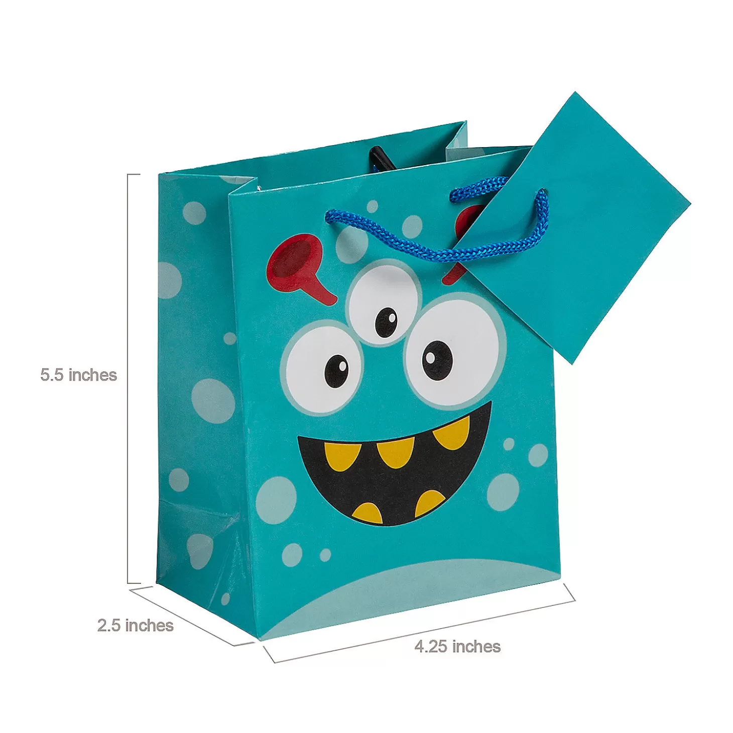 Cheap 4 1/4" X 5 1/2" Small Monster Paper Gift Bags With Tags - 12 Pc. Halloween Bags