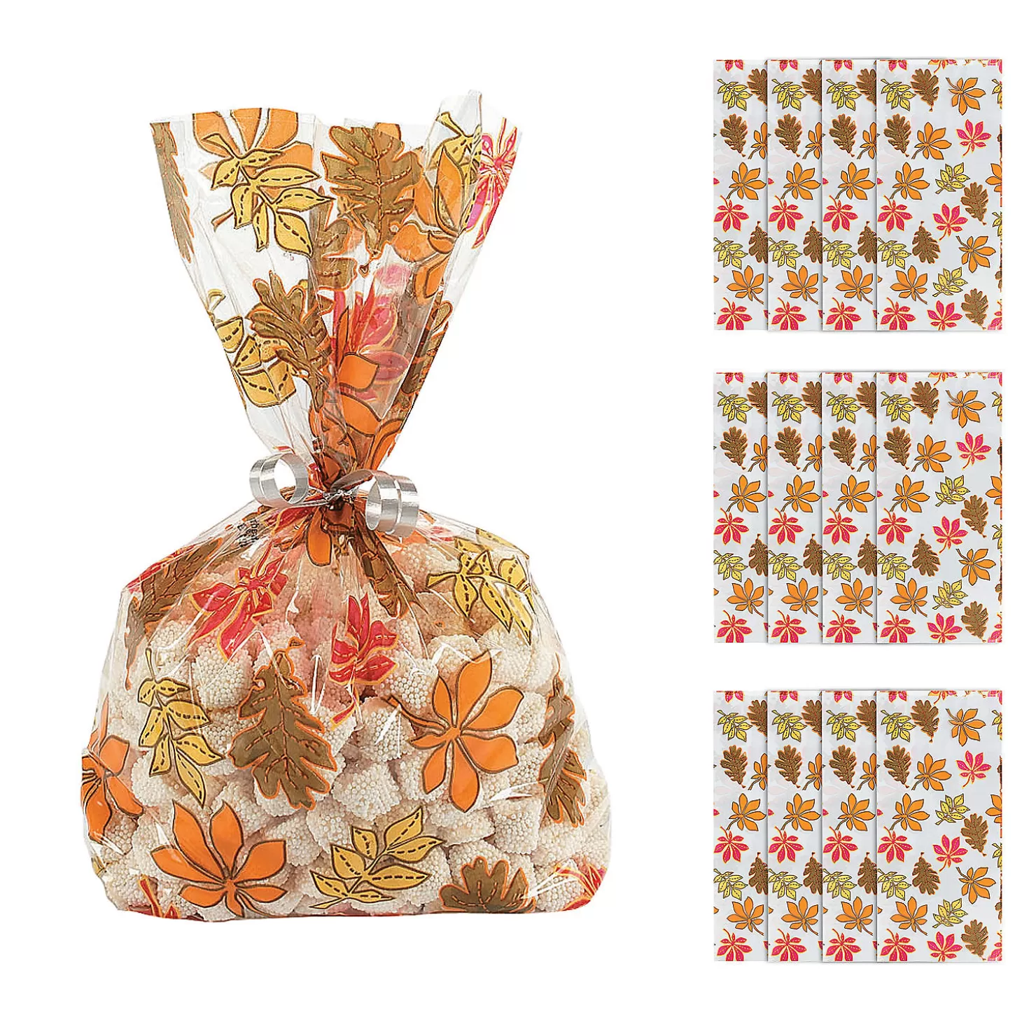 Best Sale 5 1/2" X 11" Fall Leaf Cellophane Bags - 12 Pc. Boo Bags