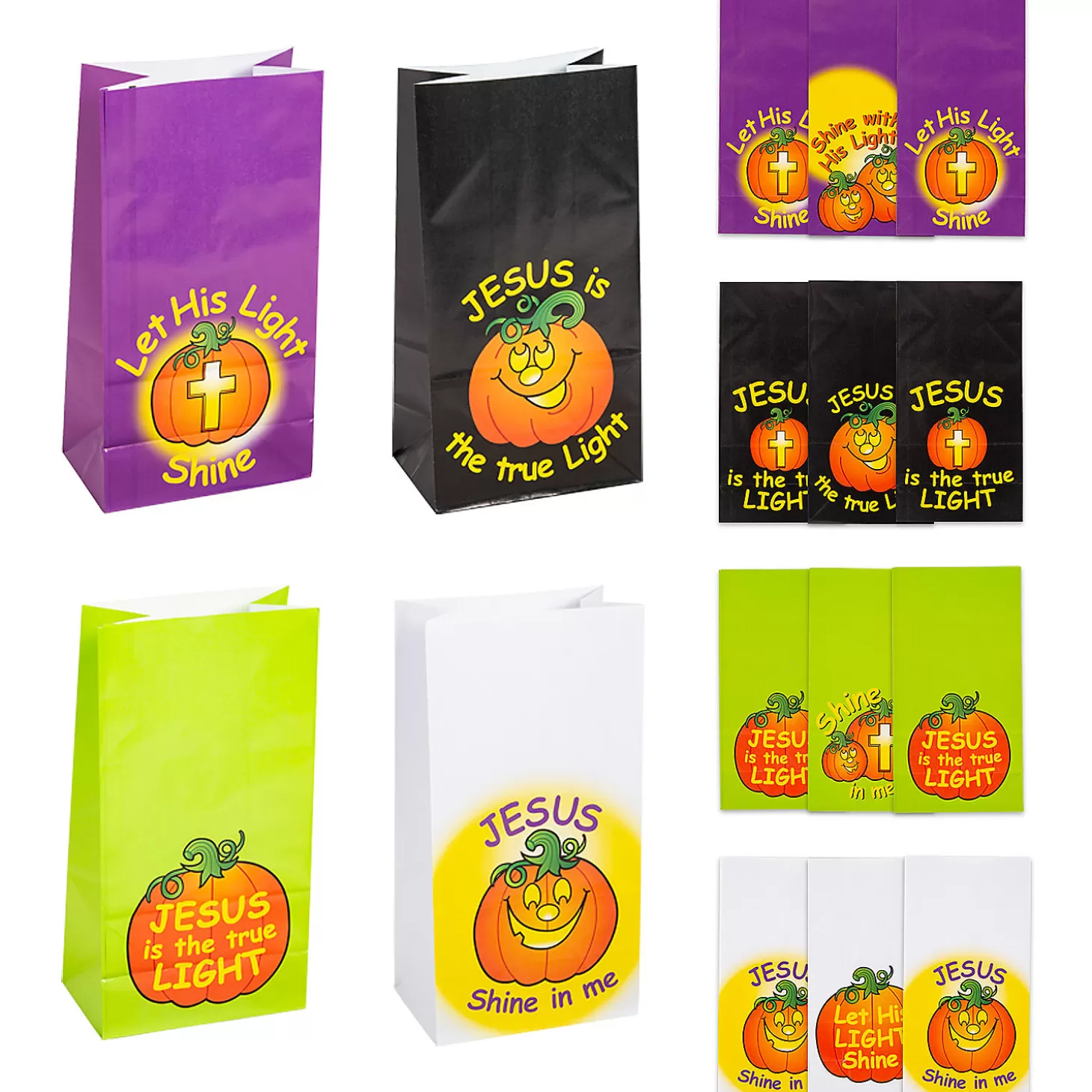 Store 5 1/4" X 10" Christian Pumpkin Treat Bags - 12 Pc. Halloween Bags