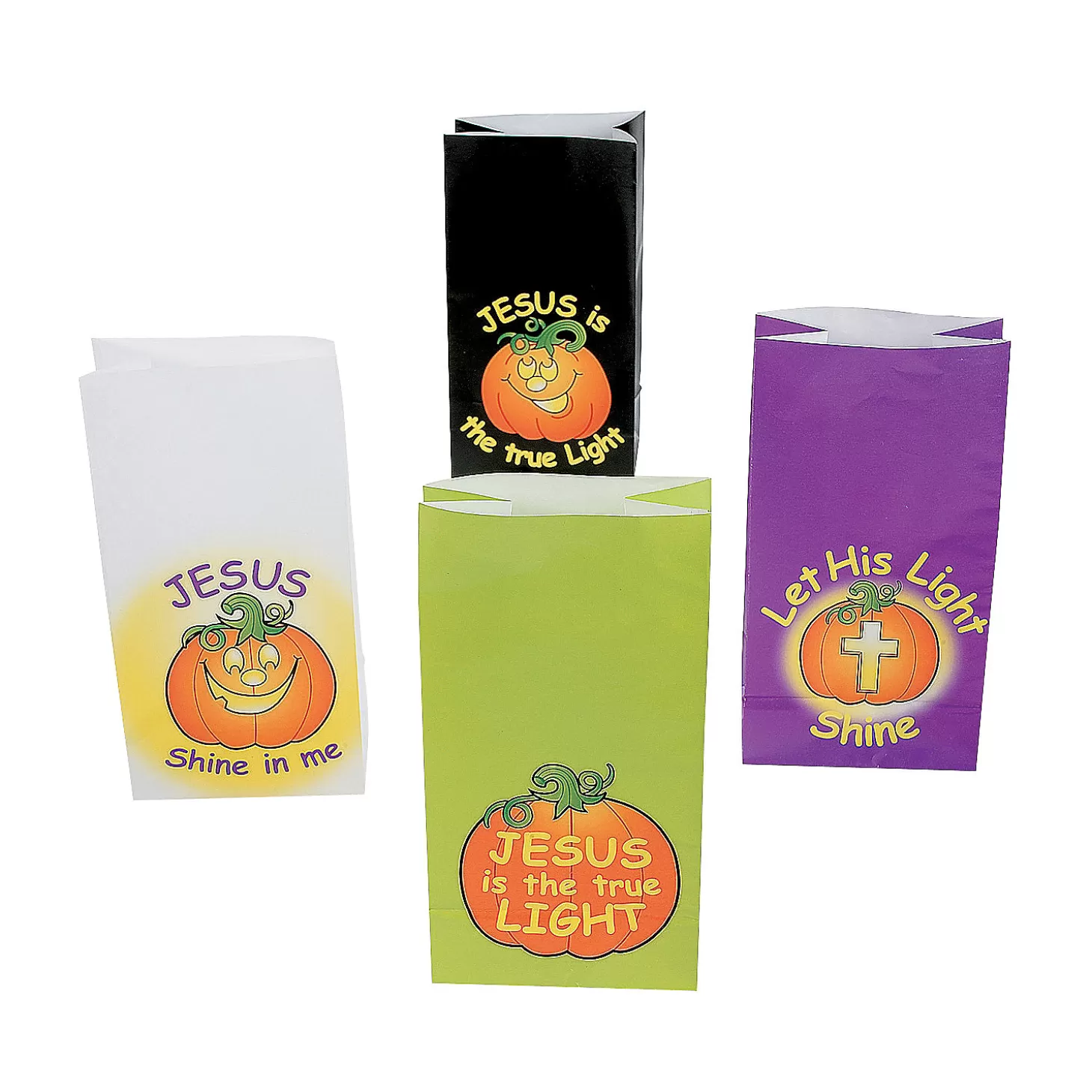 Store 5 1/4" X 10" Christian Pumpkin Treat Bags - 12 Pc. Halloween Bags