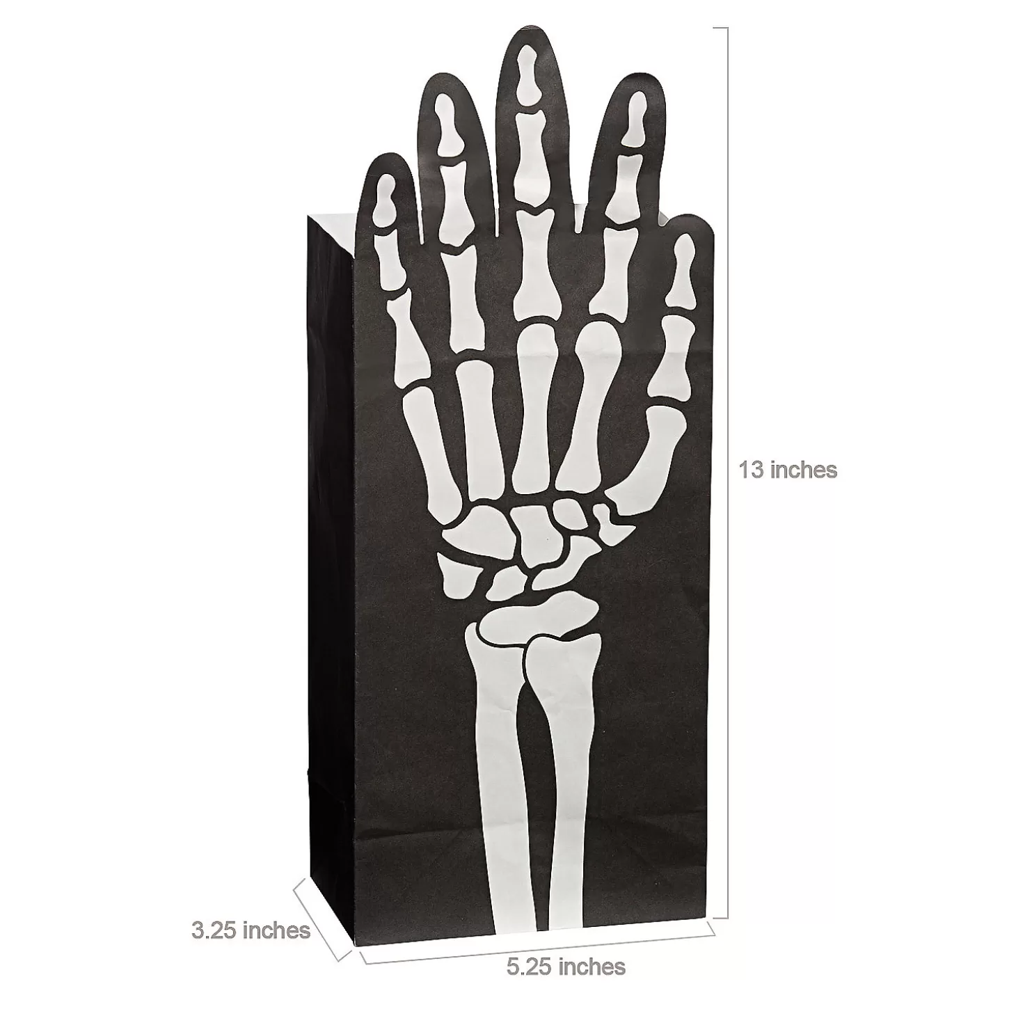 Fashion 5 1/4" X 13" Fold-Over Skeleton Hand Paper Treat Bags - 12 Pc. Halloween Bags