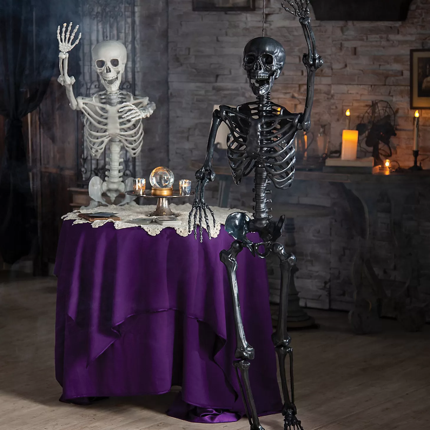 Best Sale 5 Ft. Life-Size Posable Black Skeleton Halloween Decoration Skulls & Skeletons