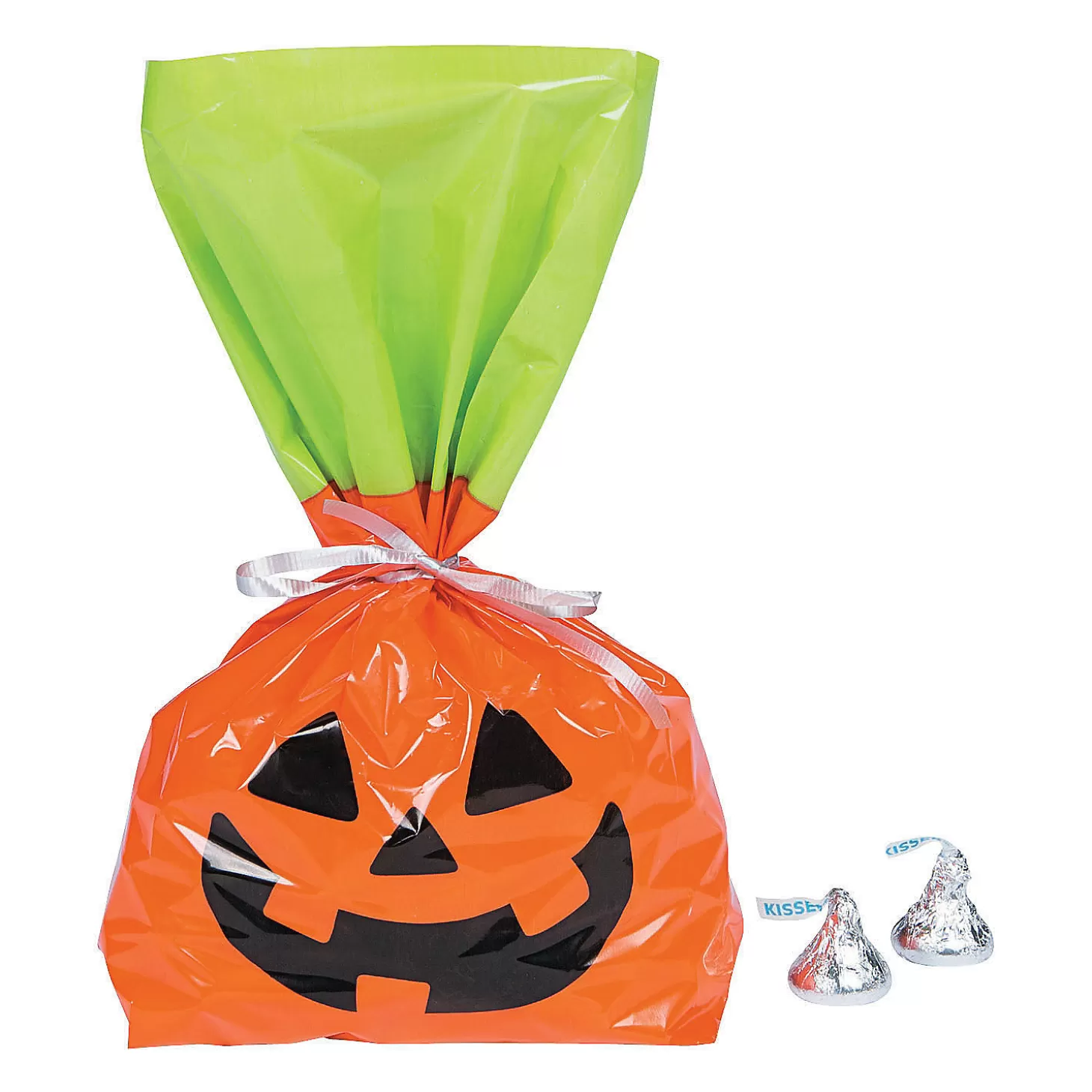 Fashion 5" X 11 1/2" Bulk 50 Pc. Halloween Jack-O'-Lantern Cellophane Bags Bulk Halloween Supplies