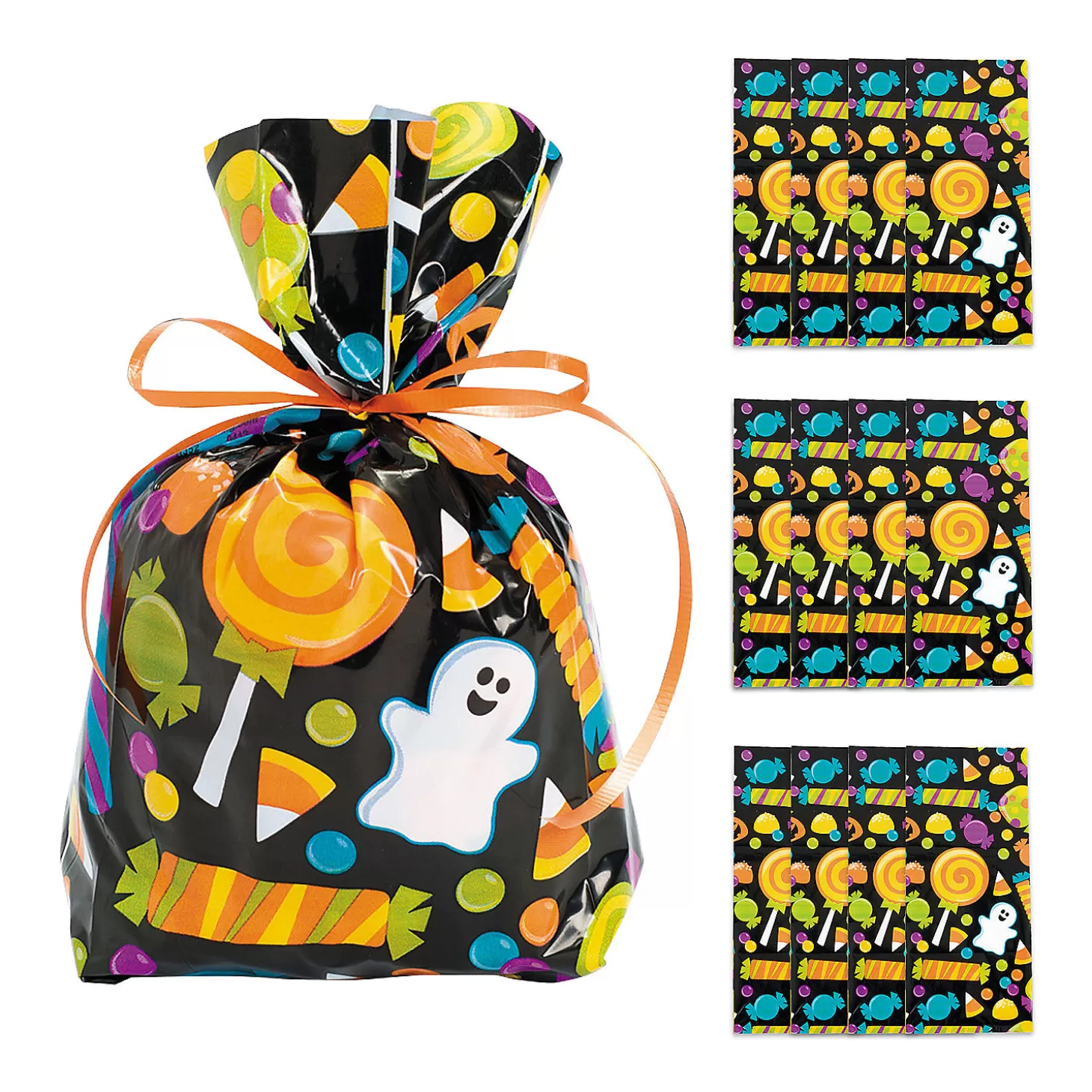 Best Sale 5" X 11 1/2" Halloween Ghost Cellophane Treat Bags - 12 Pc. Halloween Bags