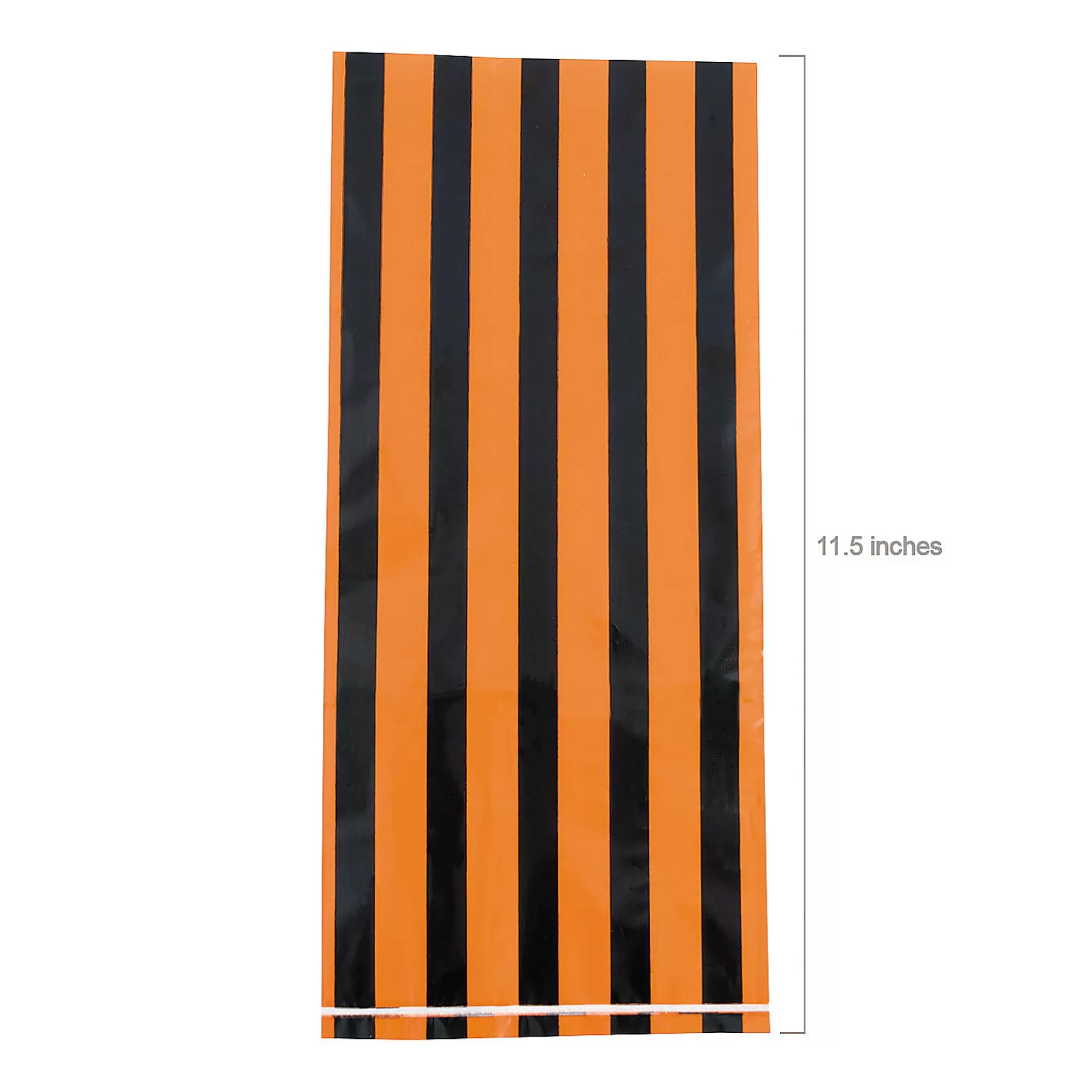 Best Sale 5" X 11" Black & Orange Striped Cellophane Treat Bags - 12 Pc. Halloween Bags