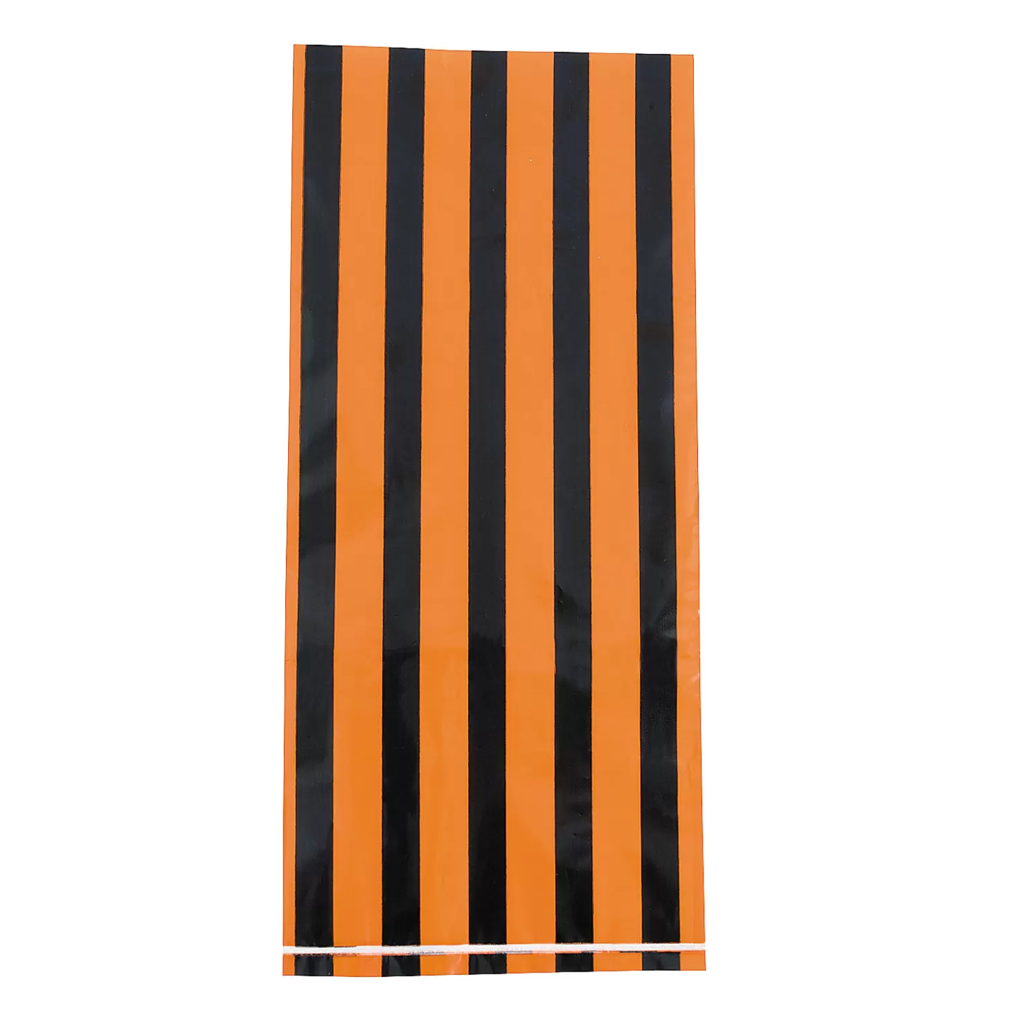 Best Sale 5" X 11" Black & Orange Striped Cellophane Treat Bags - 12 Pc. Halloween Bags