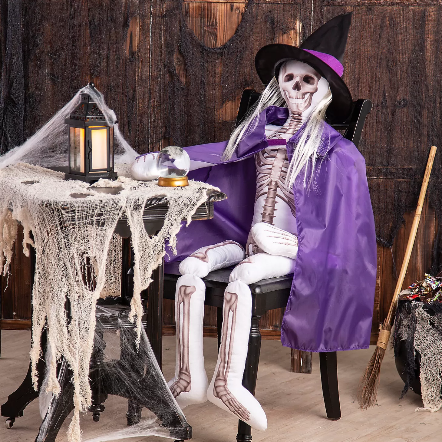 Outlet 5-Ft. Skeleton Plush Witch Outfit Kit - 3 Pc. Skulls & Skeletons