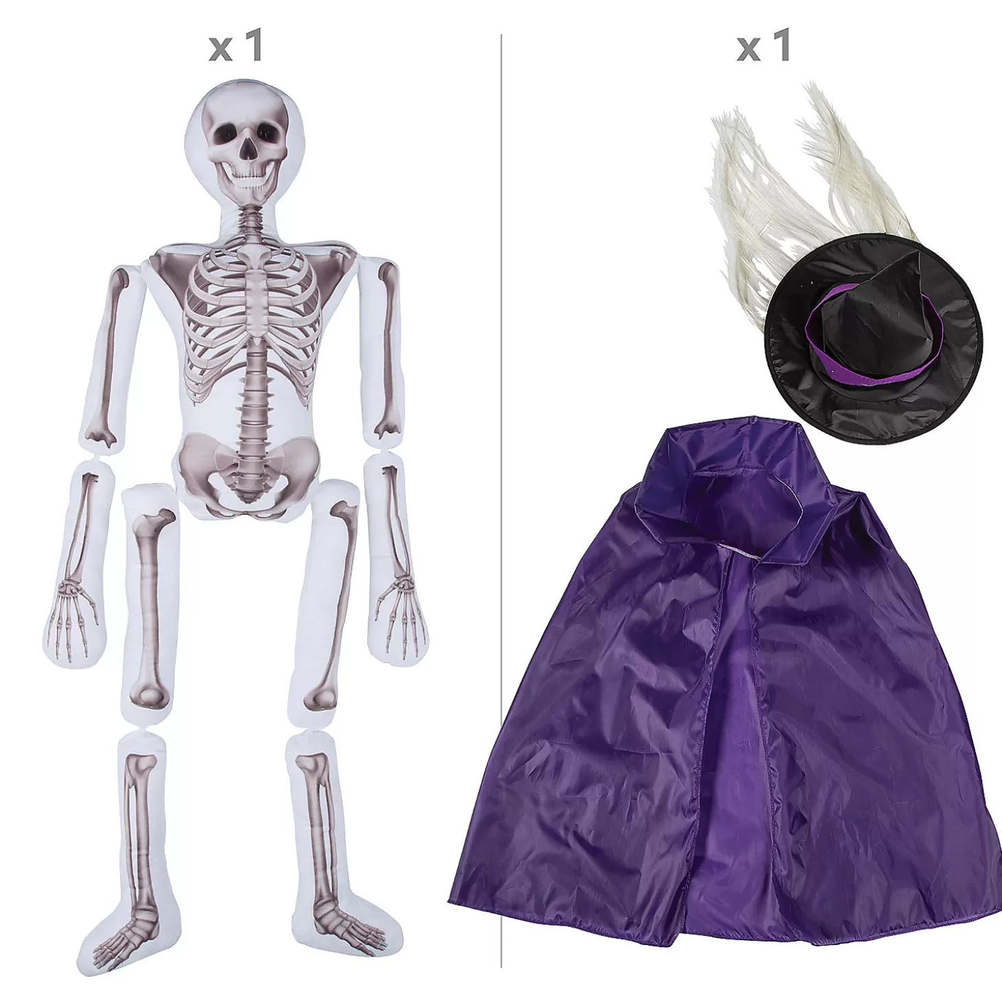 Outlet 5-Ft. Skeleton Plush Witch Outfit Kit - 3 Pc. Skulls & Skeletons