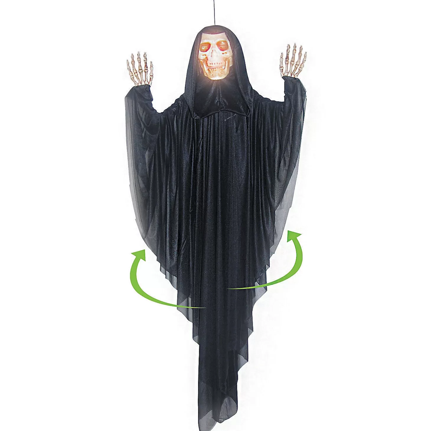 Store 60" Hanging Spinning Reaper Halloween Decoration Skulls & Skeletons