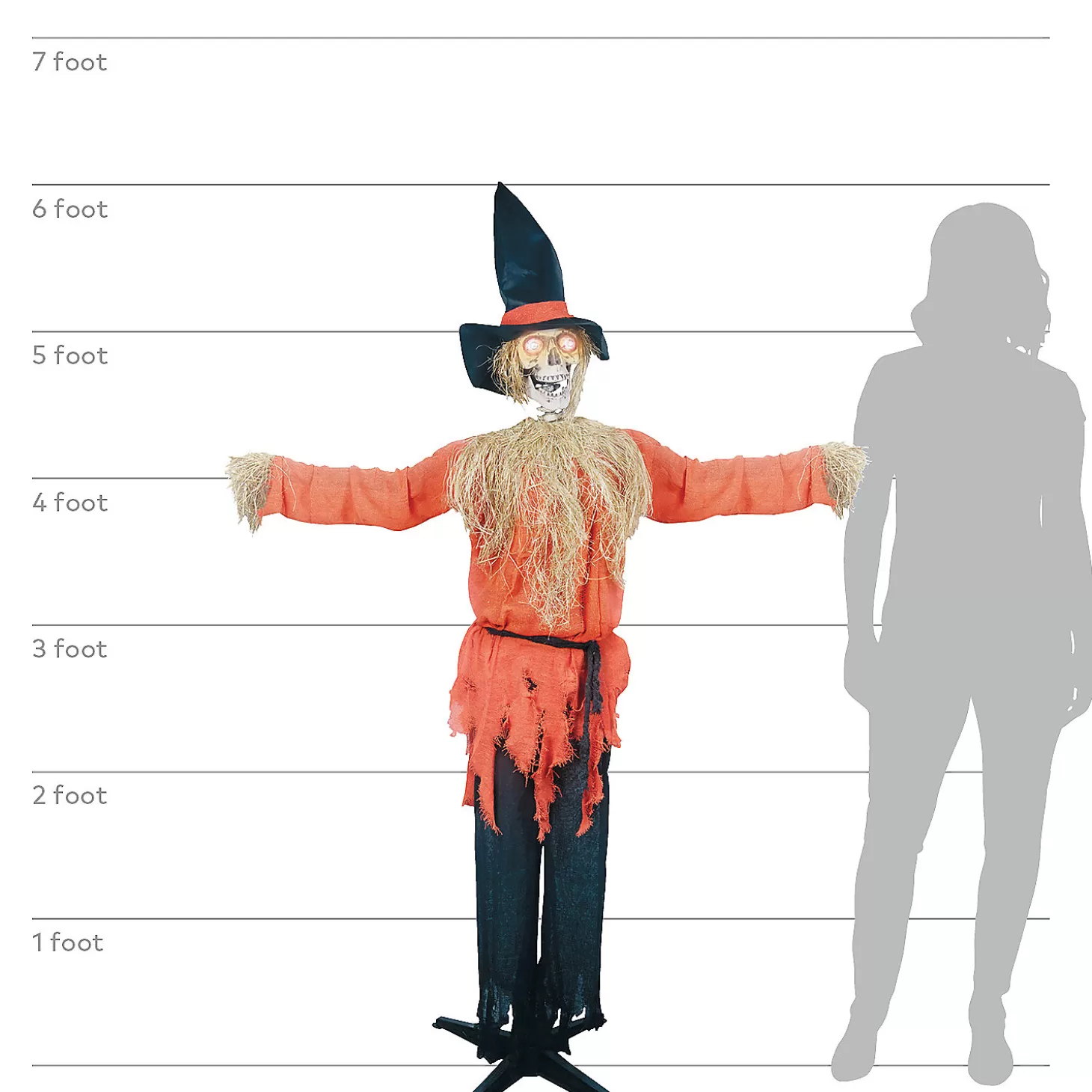 Cheap 6' Animated Standing Scarecrow Skulls & Skeletons