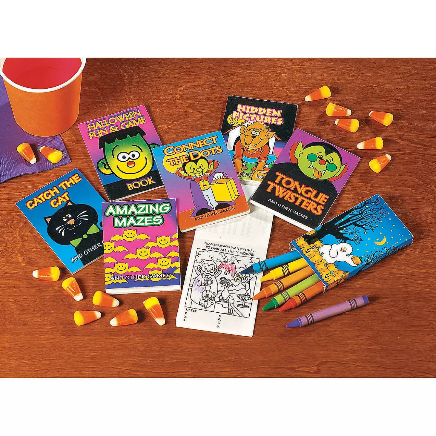 Cheap 6-Color Pumpkin Patch Halloween Crayons - 24 Boxes Boo Bags