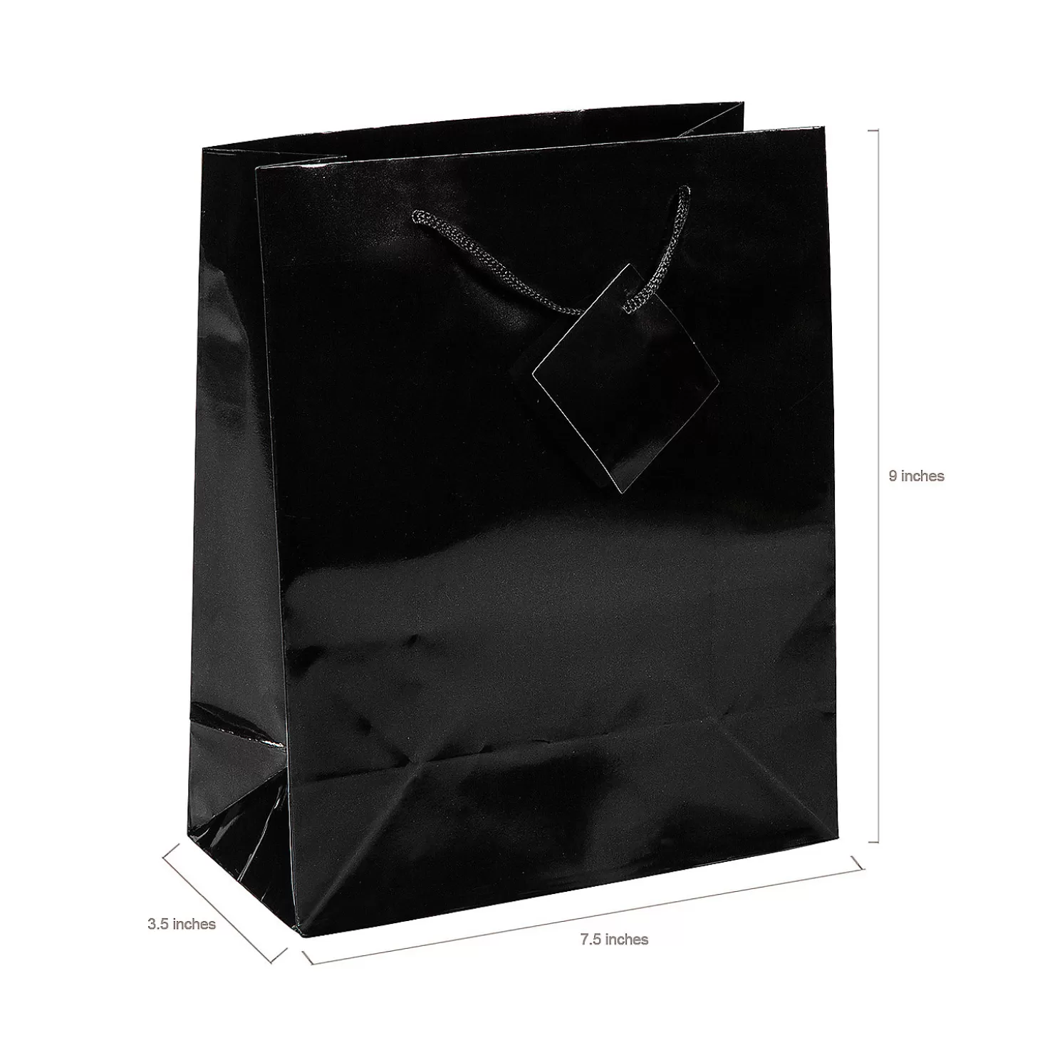 Fashion 7 1/2" X 9" Medium Black Paper Gift Bags - 12 Pc. Boo Bags