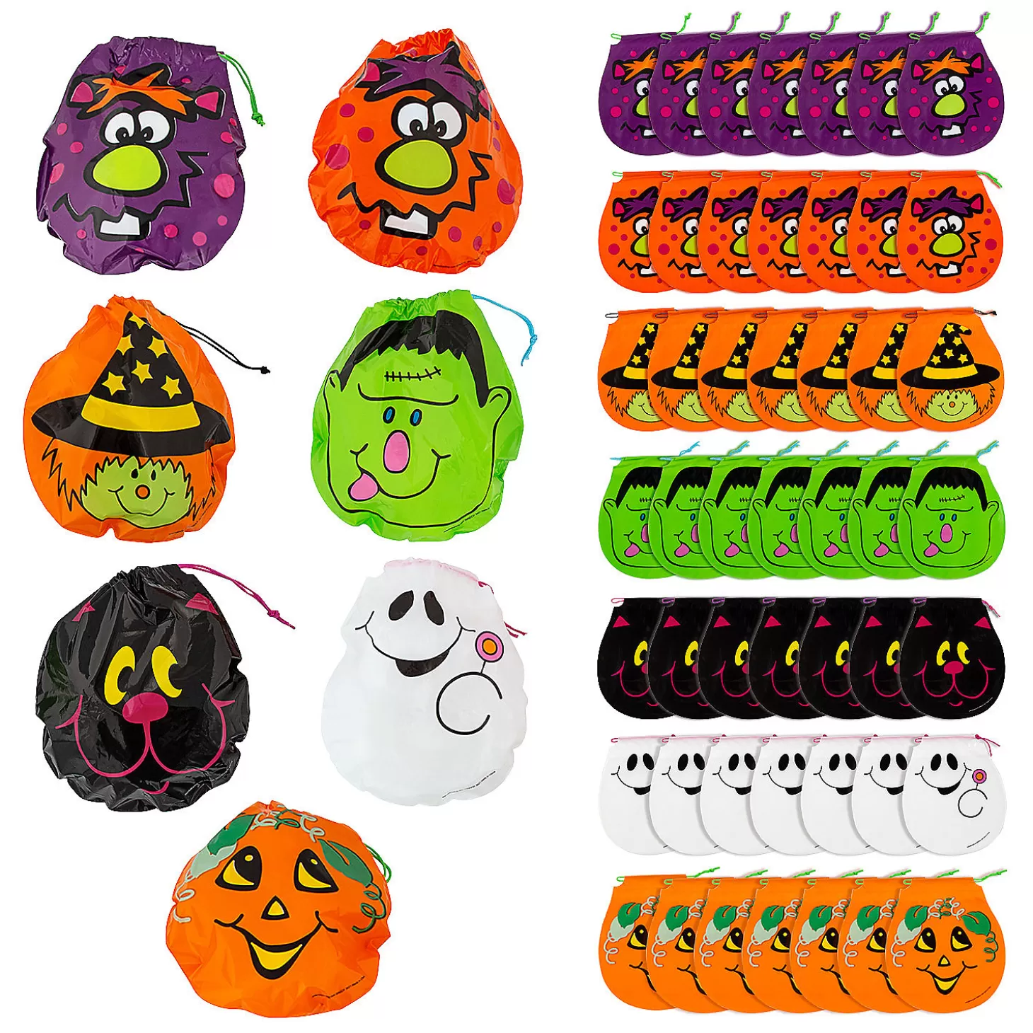 Shop 7 1/4" X 8 1/2" Bulk 72 Pc. Halloween Drawstring Goody Bags Halloween Bags