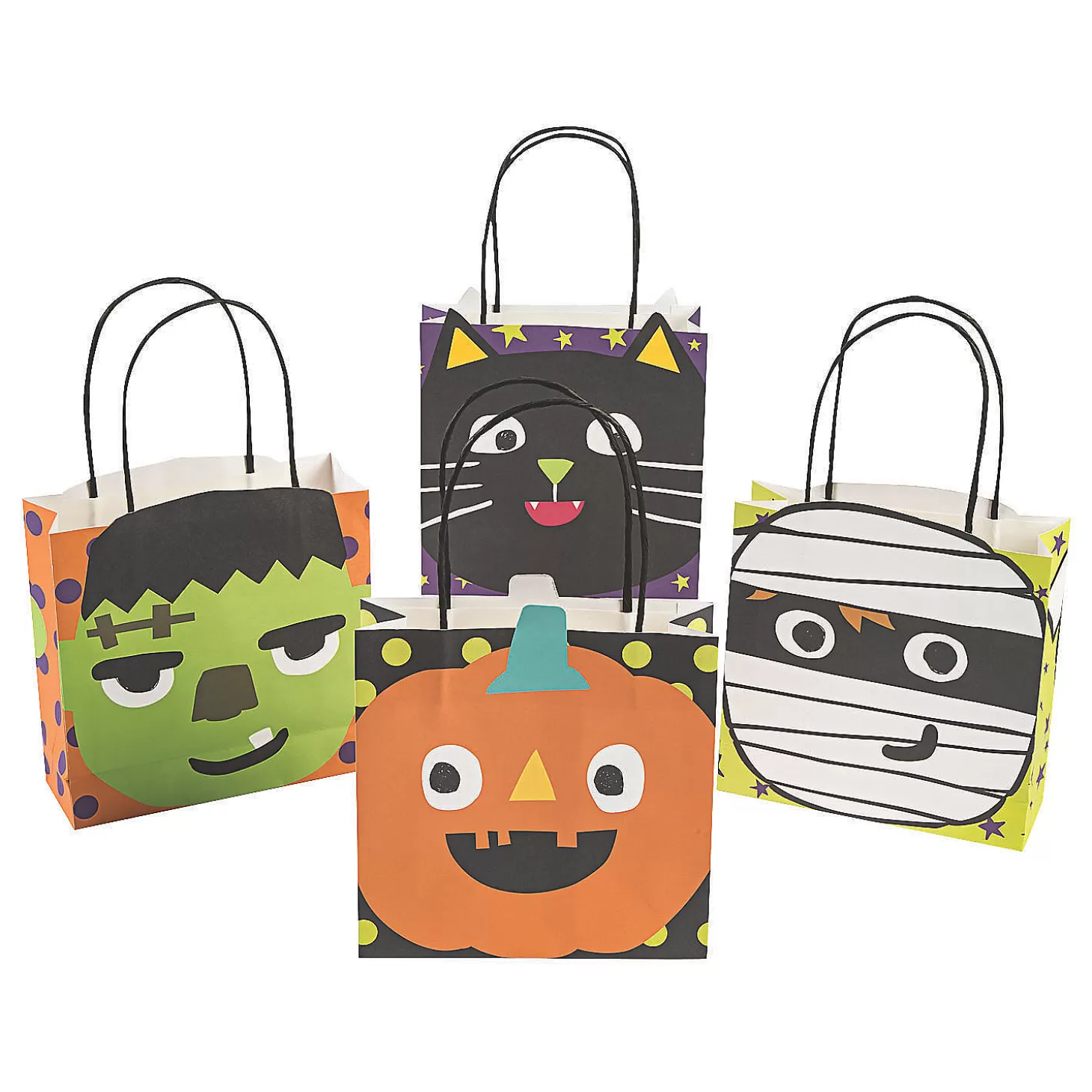 Best Sale 7" X 7 1/4" Medium Ghoul Gang Halloween Paper Gift Bags - 12 Pc. Halloween Bags