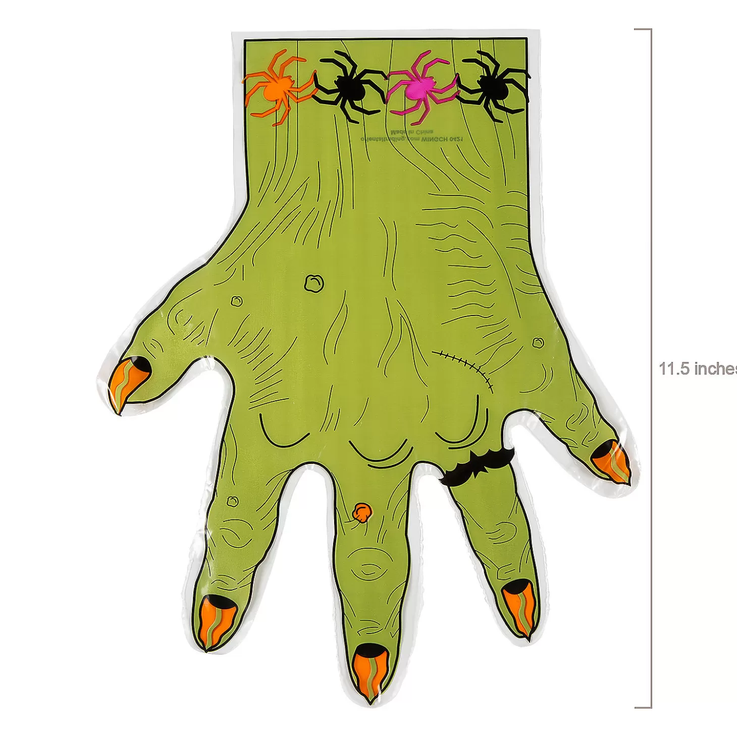 Fashion 9 1/2" X 11 1/2" Monster Hand-Shaped Plastic Treat Bags - 12 Pc. Halloween Bags
