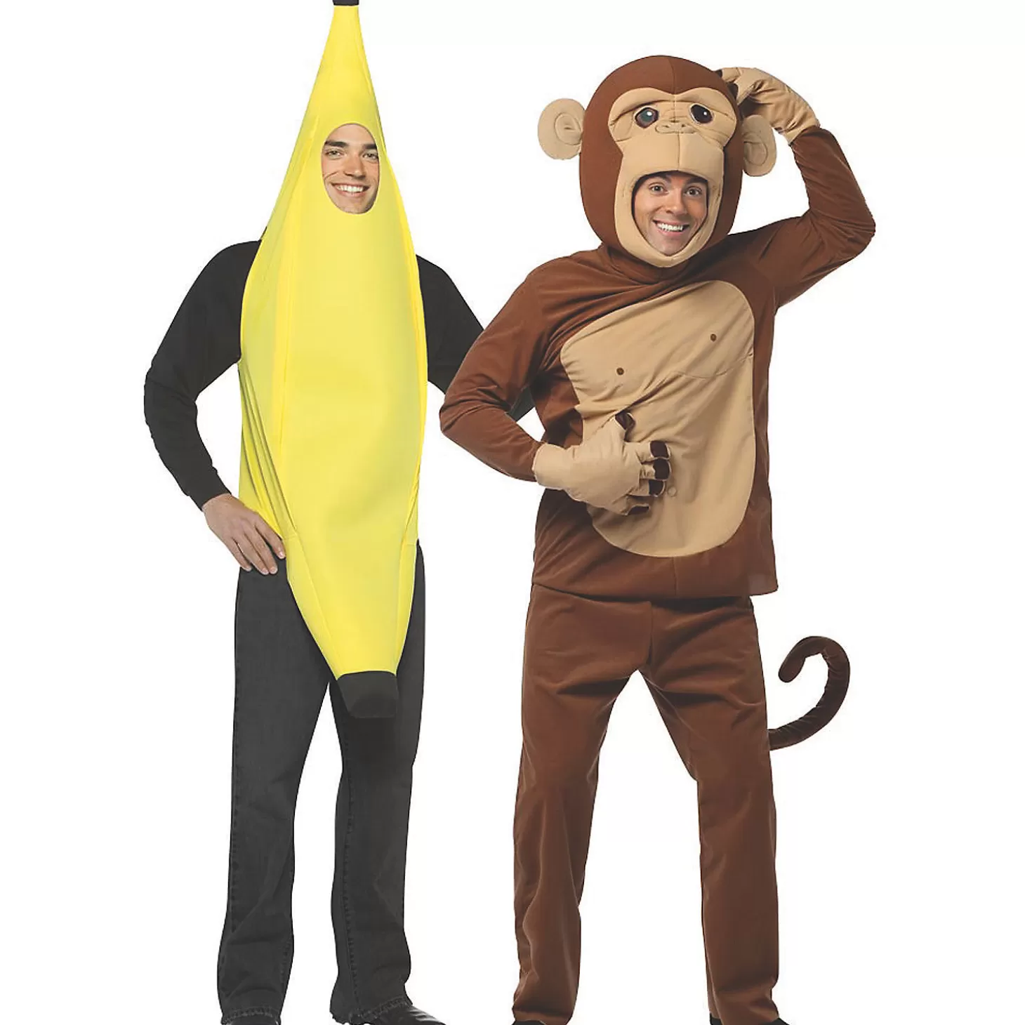 Discount Adult Banana And Monkey Couple Costumes Couples Costumes