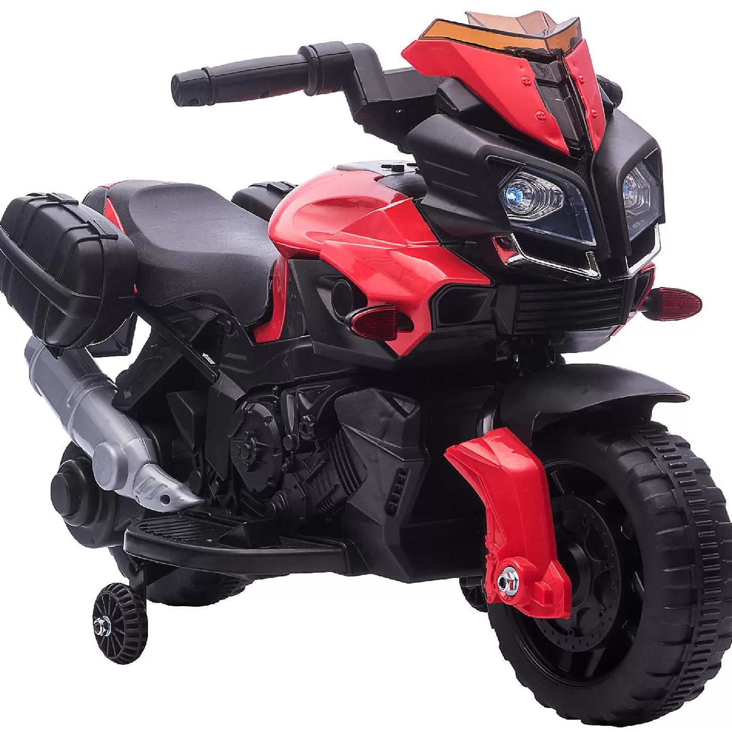 Cheap Aosom 6V Kids Motorcycle Dirt Bike Electric Battery Powered Ride On Toy Off Road Street Bike With Rechargeable Battery Pedal Headlights And Training Wheels Red Riding Toys