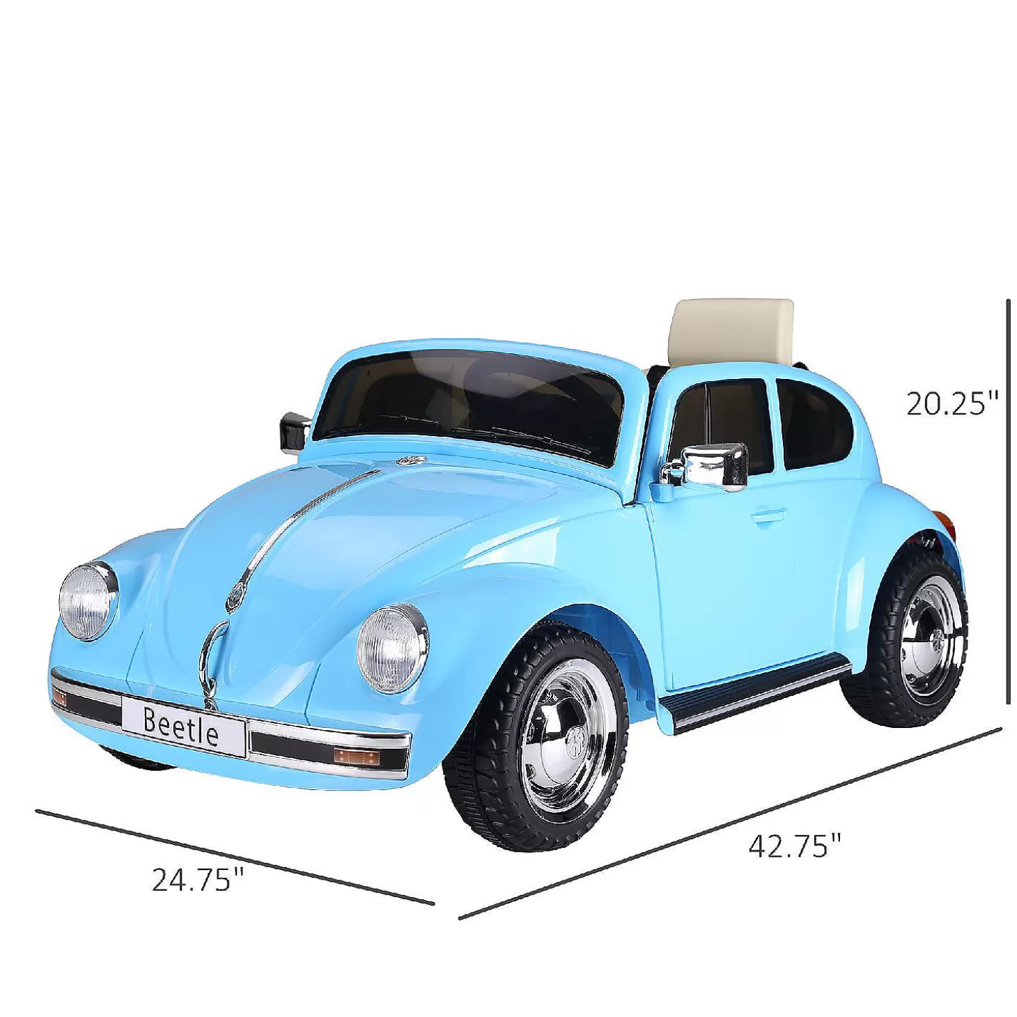 Fashion Aosom Licensed Volkswagen Beetle 6V Ride On W/Remote Control Mp3 Connection 3-6Yr Blue Riding Toys