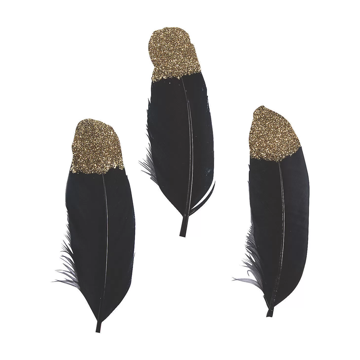 Outlet Black & Gold Glitter Feathers Diy Adult Crafts