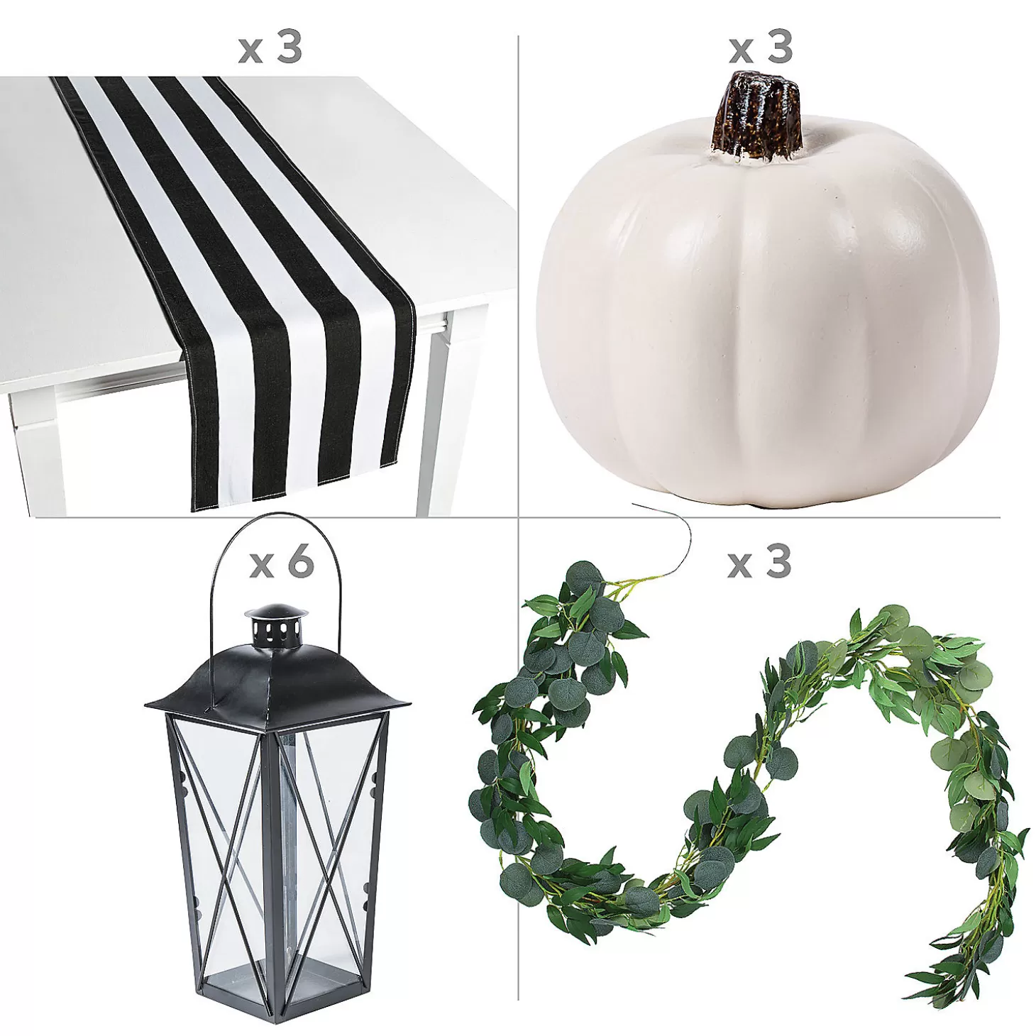 Fashion Black & White Halloween & Fall Wedding Centerpiece For 3 Tables Halloween Fun Kits