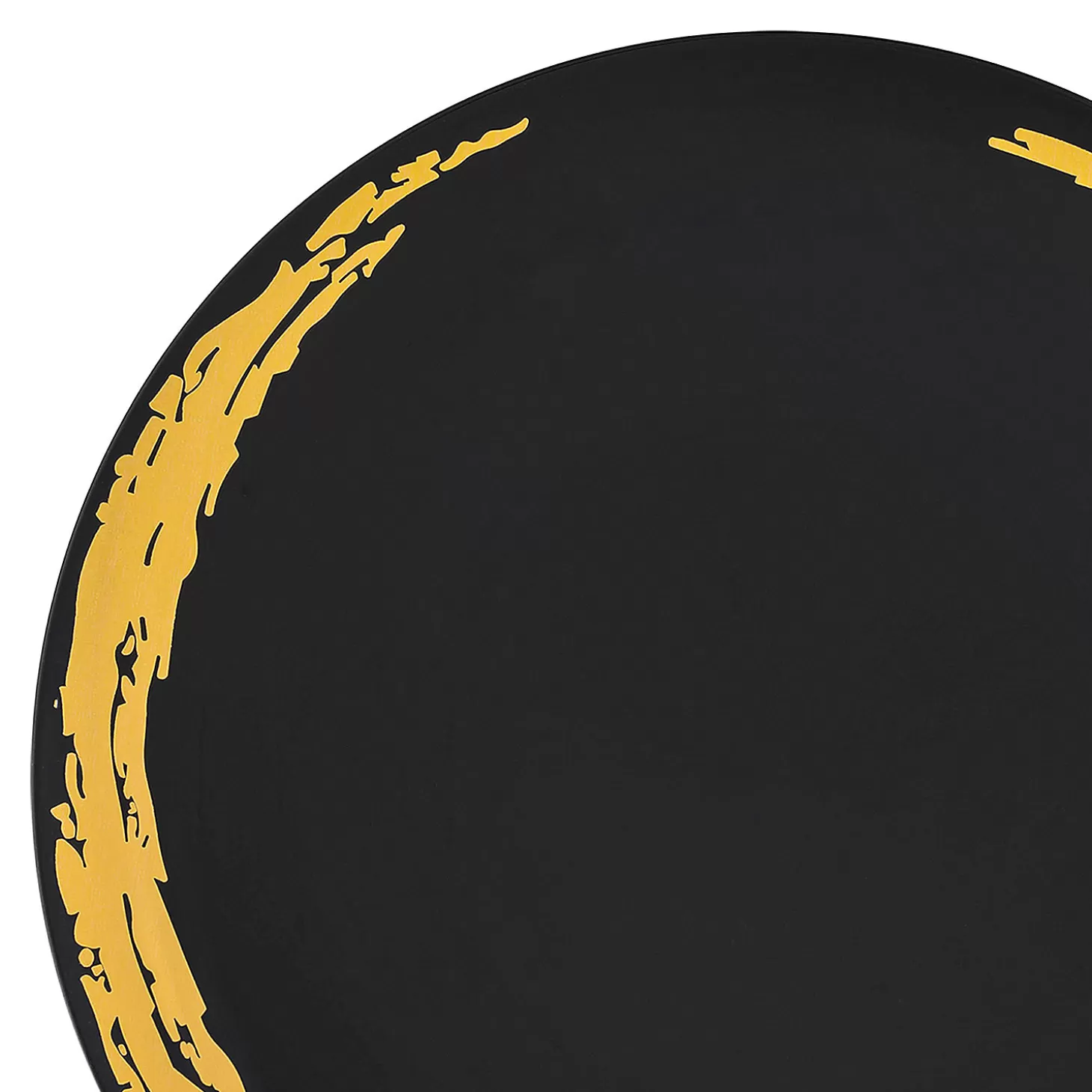 Fashion Black With Gold Moonlight Round Disposable Plastic Dinnerware Value Set (20 Settings) Bulk Halloween Supplies