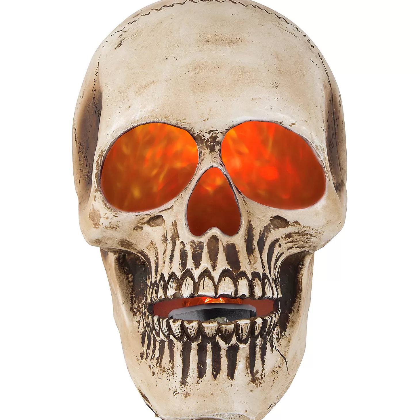 Clearance Blazing Scenes Realistic 10" Skull With Fire & Ice Lighted Decor Skulls & Skeletons