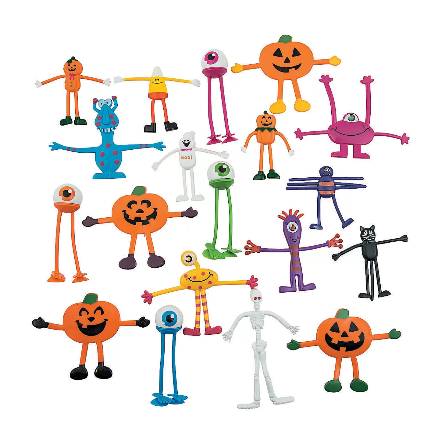 Discount Bulk 100 Pc. Mega Halloween Bendable Assortment Halloween Handouts