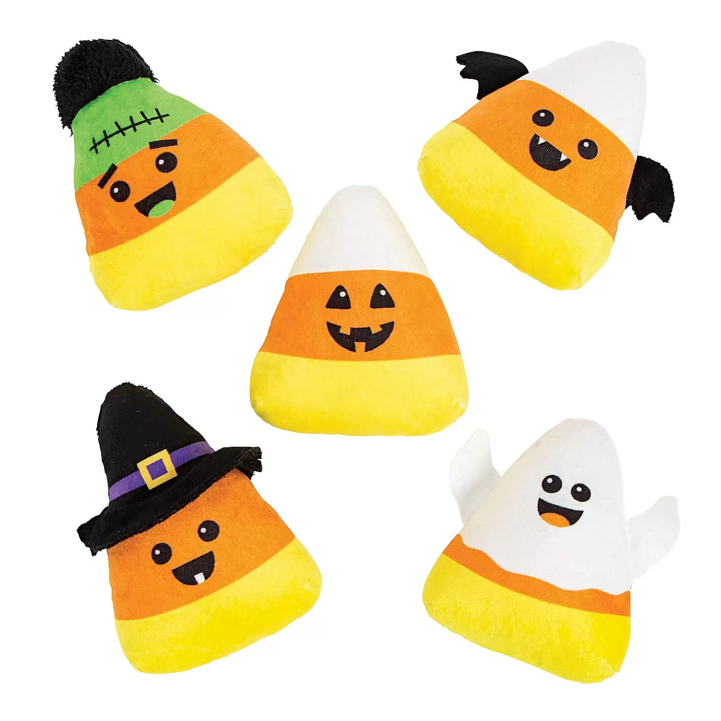 Online Bulk 100 Pc. Plush Candy Corn Assortment Bulk Halloween Supplies